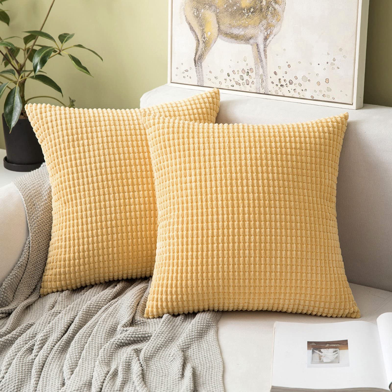 Lot De 2 Housses De Coussin Golden Retriever - 45x45 Cm - Polyester Doux Décoratif Lavable Pour Canapé, Lit Ou Chaise