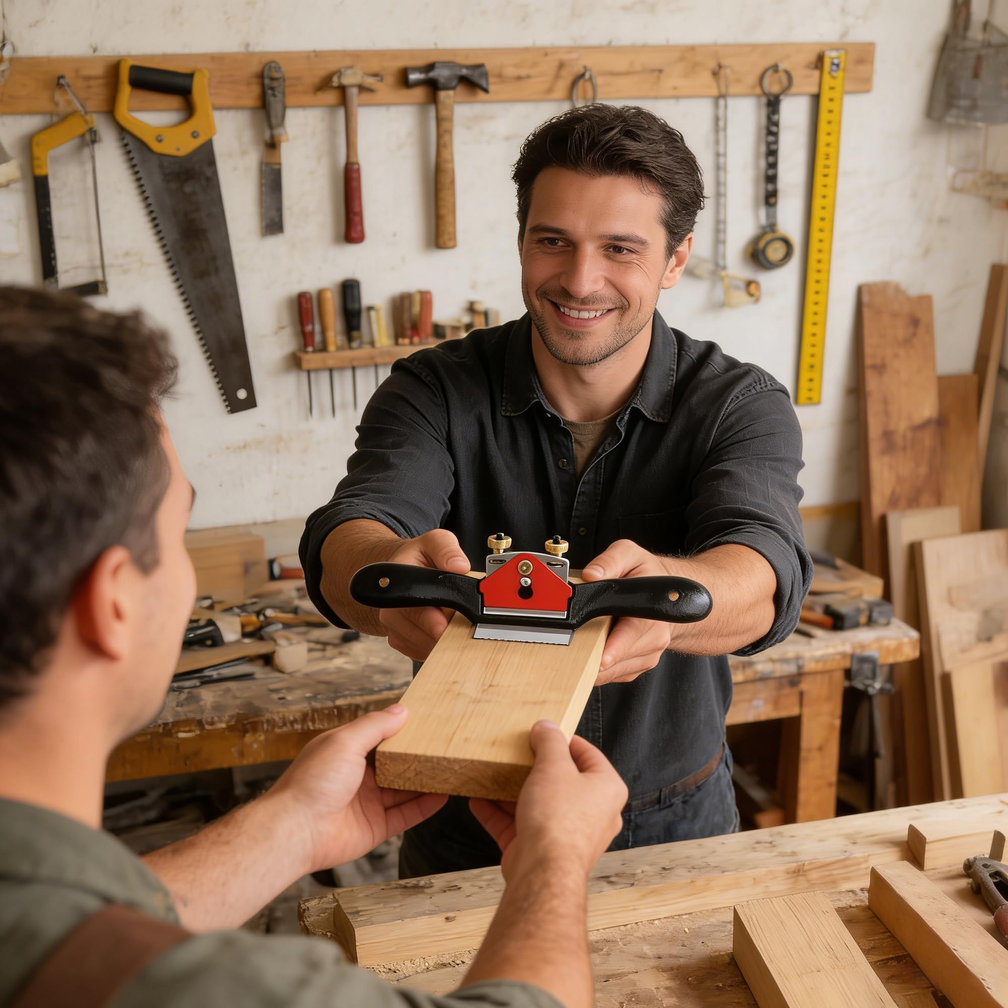 MINGZE Travail du bois Ajustable Coupe Bord Parlait Se raser pour Sculpteur sur bois, Rabot à main en bois de rabot de plan pour le bois dur de charpentier de bois dur (9 pouces)