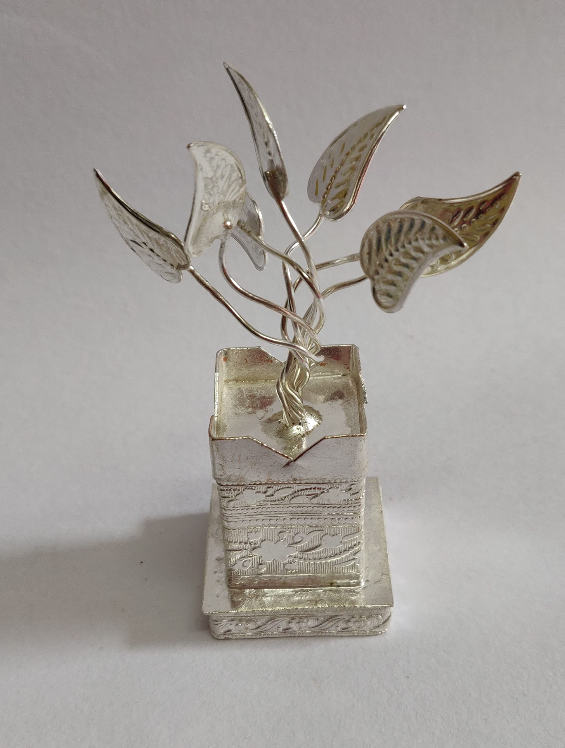 Bhakti Minds German Silver TULASI PLANT STAND for Pooja (Size 2 (3.5X3.5X11 CM)) (B0BM69H93Y) Amazon Price History, Amazon Price Tracker