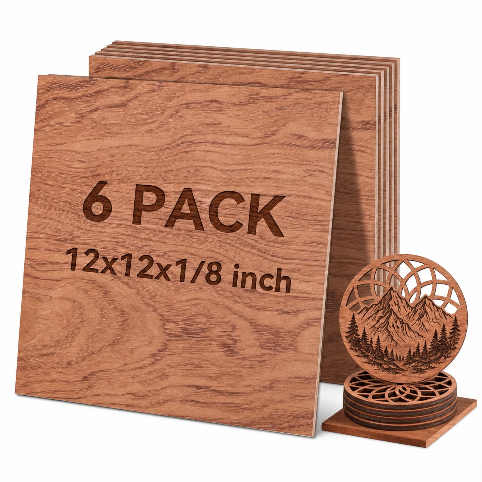 Creatorally 4 Stück Vorgefärbte Sperrholzplatten 3mm, 297x21