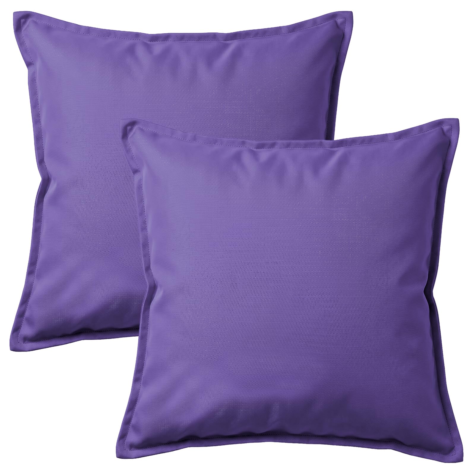 2 Pack Waterproof Outdoor Garden Furniture Seat Cushion 45x45cm Decorative Throw Pillow, Filled Cushion Cushion Covers 18"x18" for Garden Sofa Chair Livingroom Bedroom Patio (Purple)