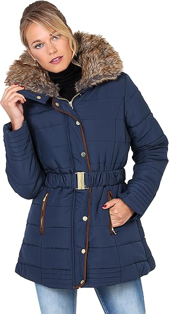 abrigo gris capucha pelo