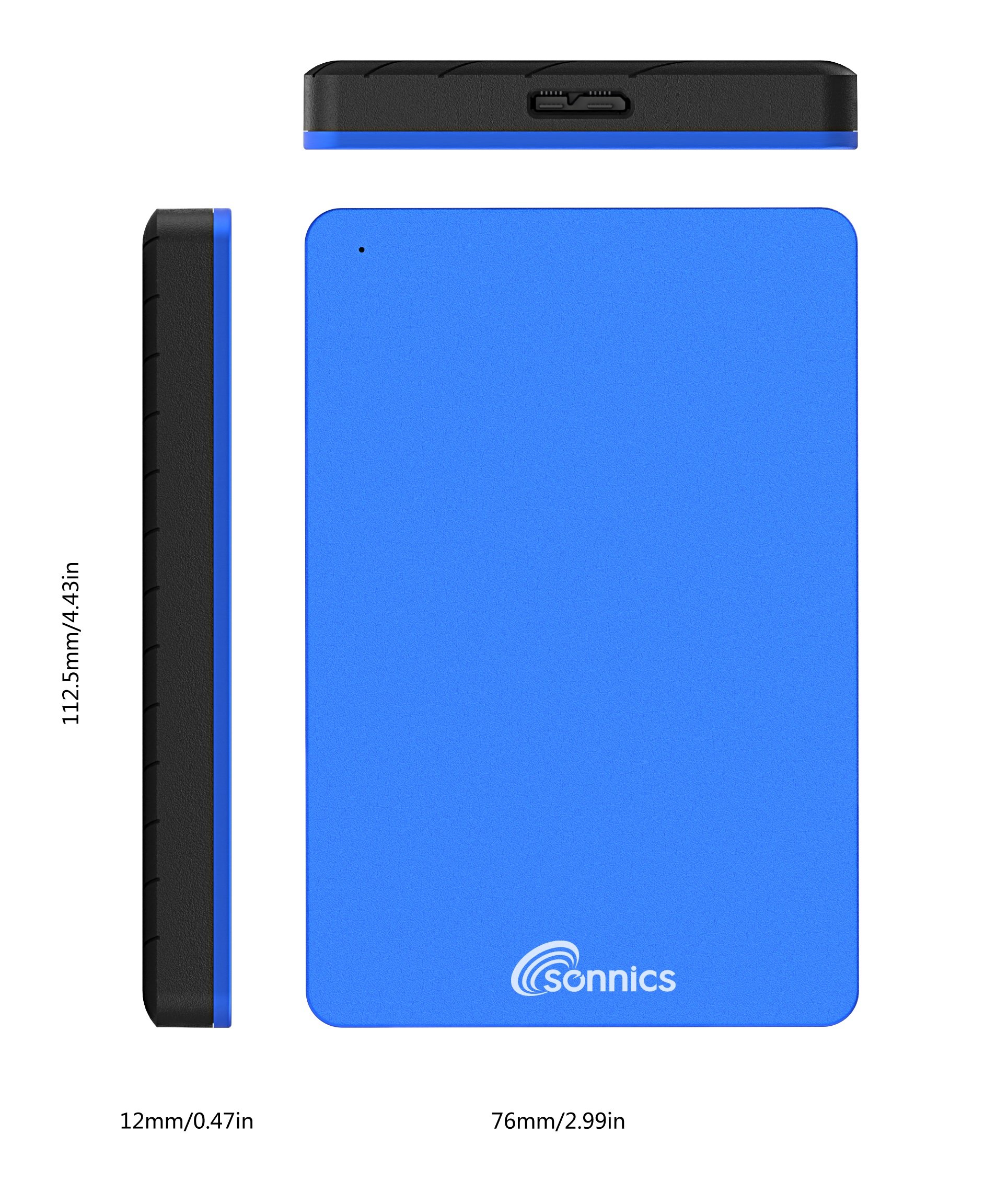 Sonnics 750 GO Bleu Disque Dur Externe Portable USB 3.0 Super Rapide Vitesse de Transfert pour Une Utilisation avec Un PC Windows, Apple Mac, Xbox One et PS4
