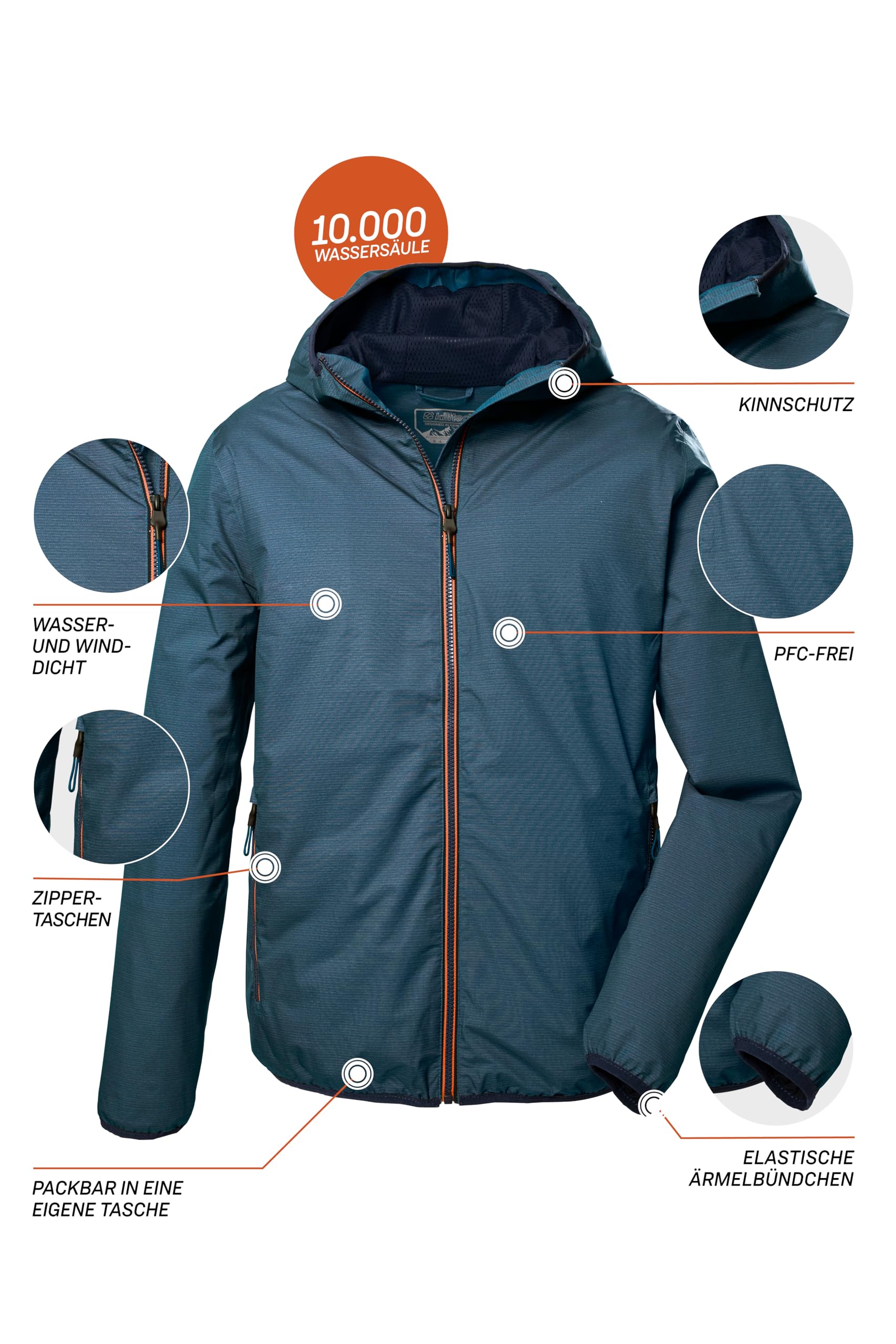 Killtec Kos 258 Mn Jckt Chaqueta funcional con capucha, chaqueta de exterior plegable Men´s