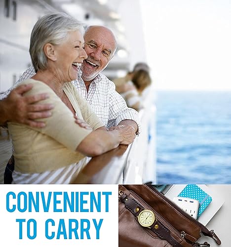 Miniatura 5 de Regleta de alimentación de crucero plegable, color rosa, protector de sobretensiones con salidas USB C 3.4A en total, enchufe de pared de múltiples