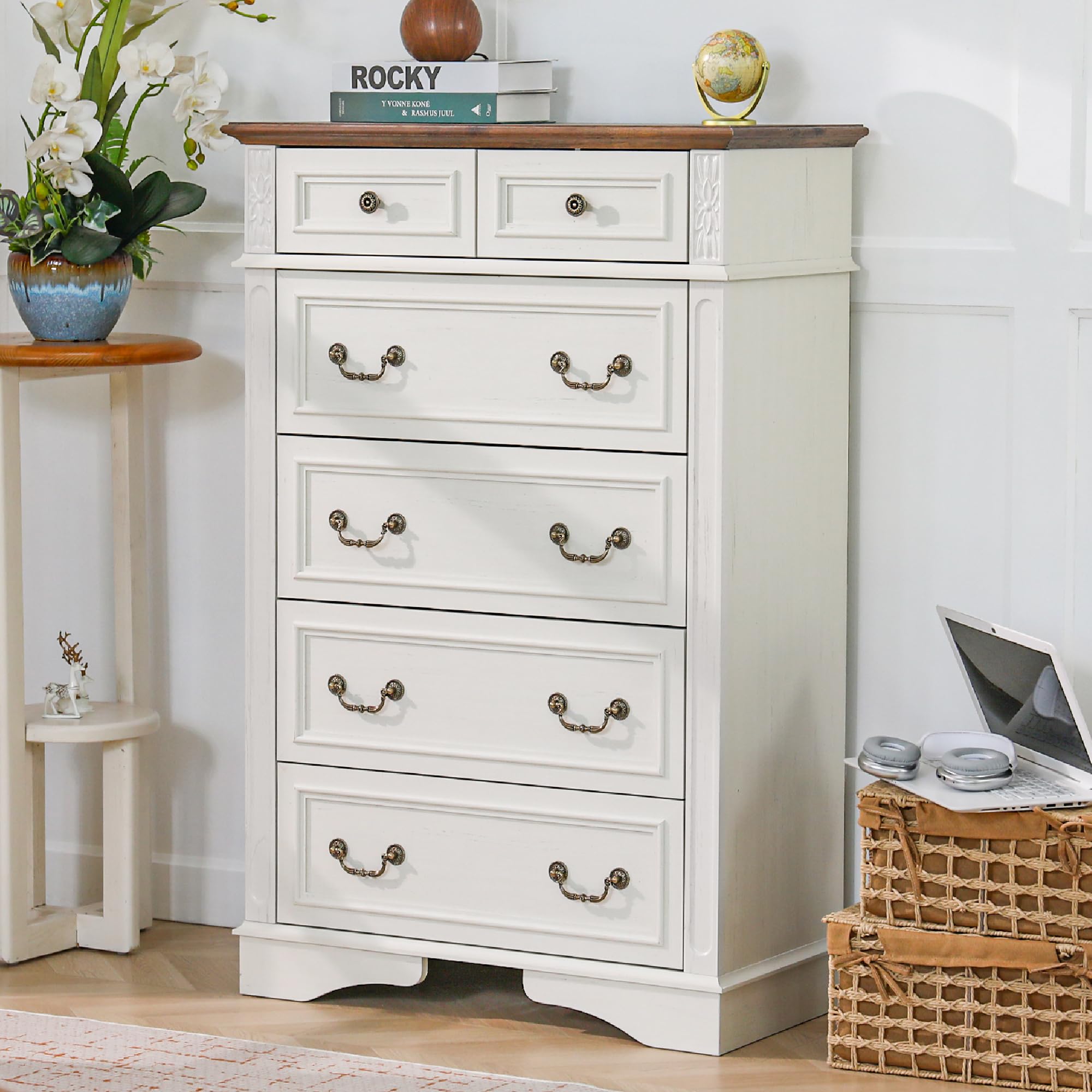ENOUSHU 6 Drawer Farmhouse Dresser