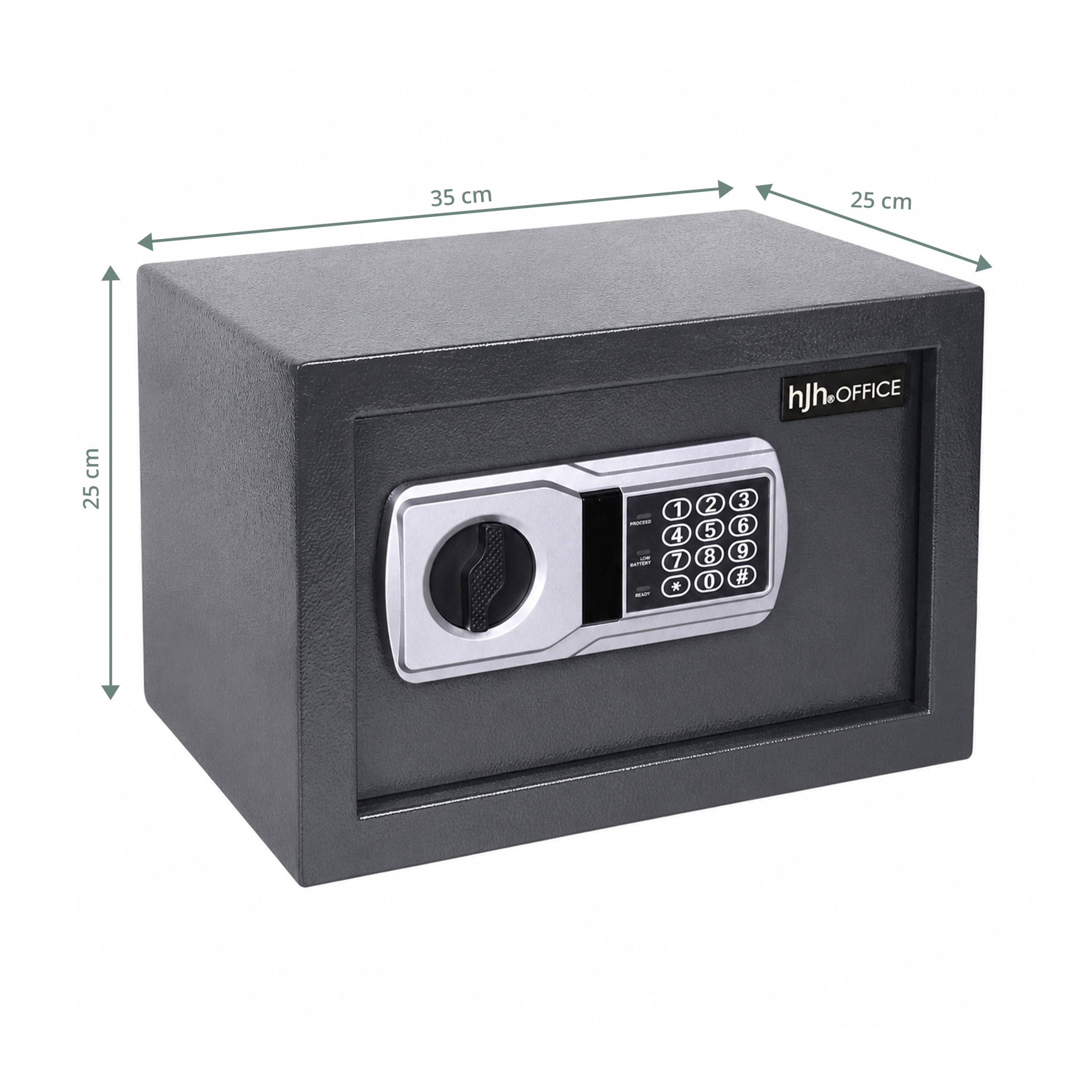 hjh OFFICE Tresor Compact Basic Coffre-fort en acier 35 x 25 x 25 cm