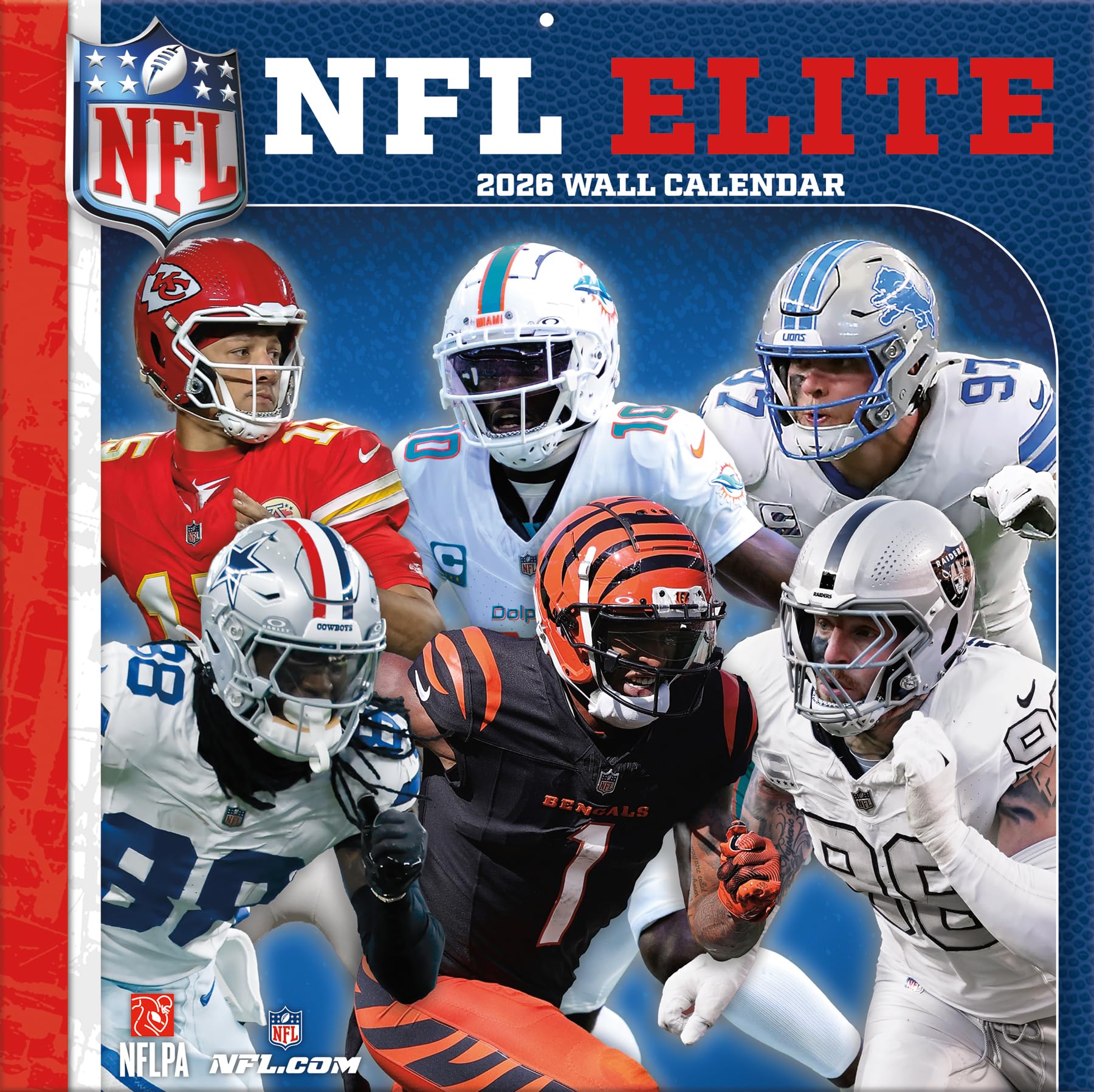 2026 CALENDAR NFL ELITE MONTH TO VIEW SQUARE WALL CALENDAR OFFICIAL PRODUCT
