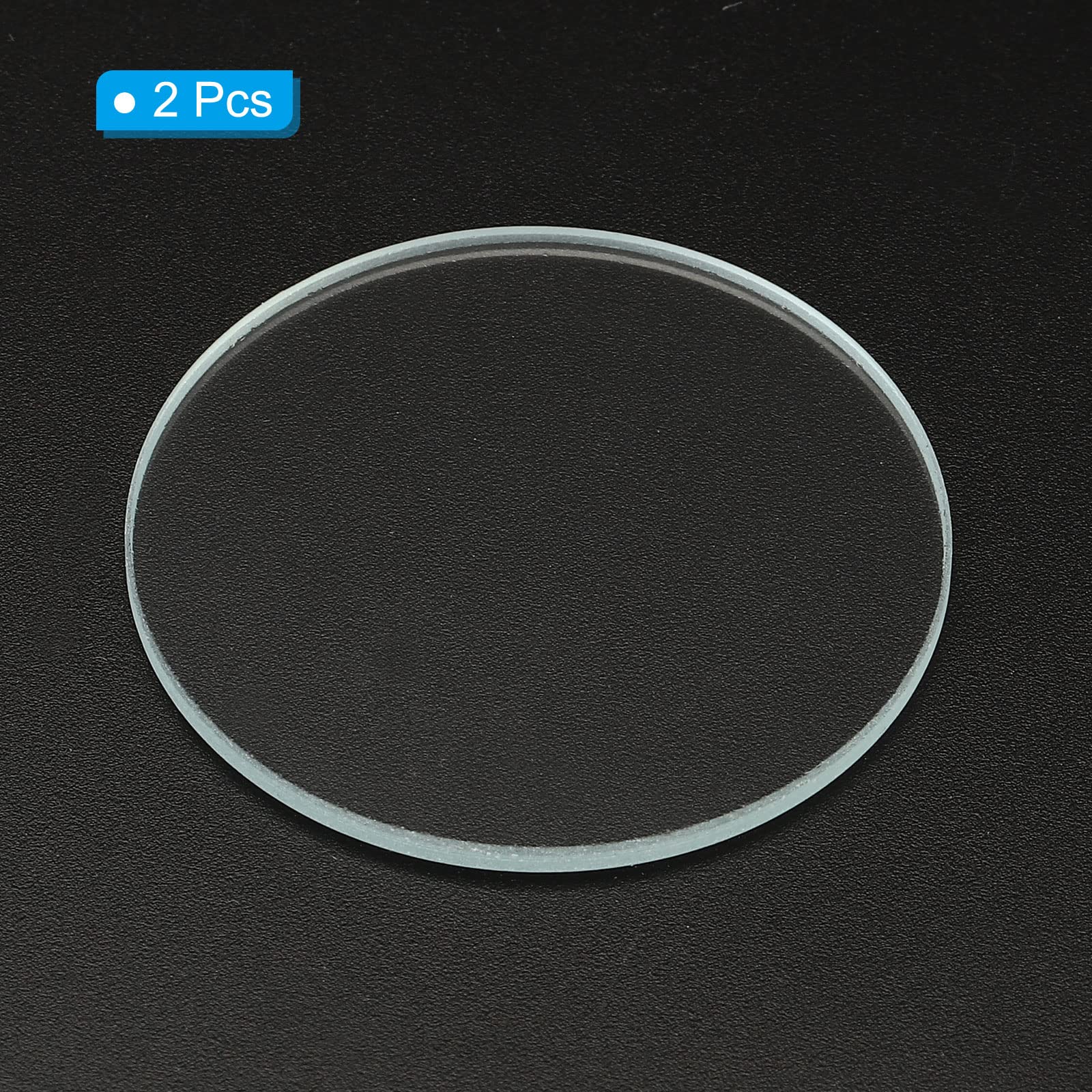 PATIKIL 1.65x0.08 Dia Torcia Vetro Obiettivo, 2pz Lucido Bordo per LED Luce Sorgente, Portatile Torcia Elettrica Sostituzione, Trasparente