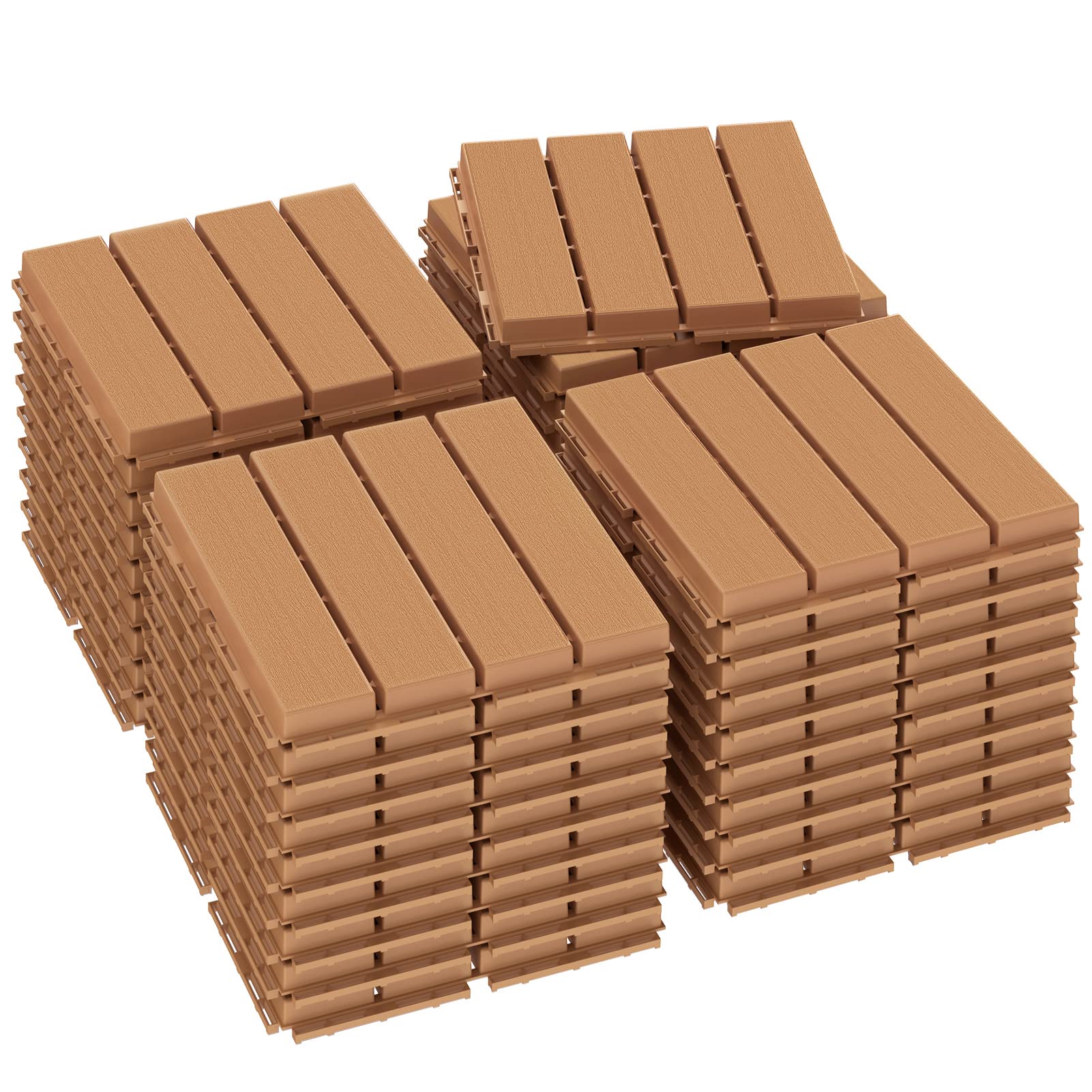 Photo 1 of Goovilla Plastic Interlocking Deck Tiles, 36 Pack Patio Deck Tiles, 12"x12" Waterproof Outdoor Flooring All Weather Use, Patio Floor Decking Tiles for Porch Poolside Balcony Backyard, Khaki 12"*12" Khaki 36