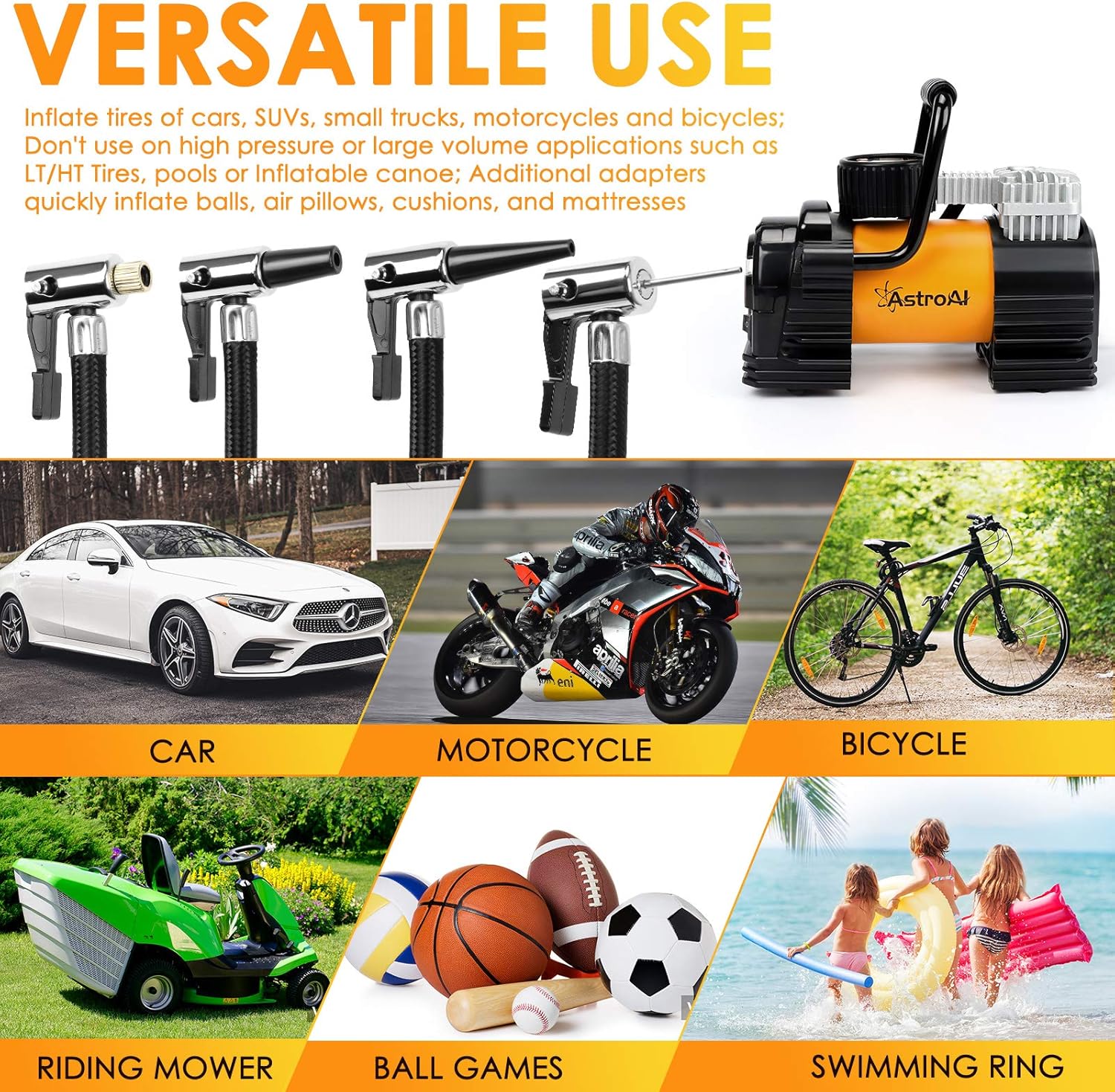 AstroAI User Manual & User Guide AstroAI Air Compressor 150PSI (Yellow)