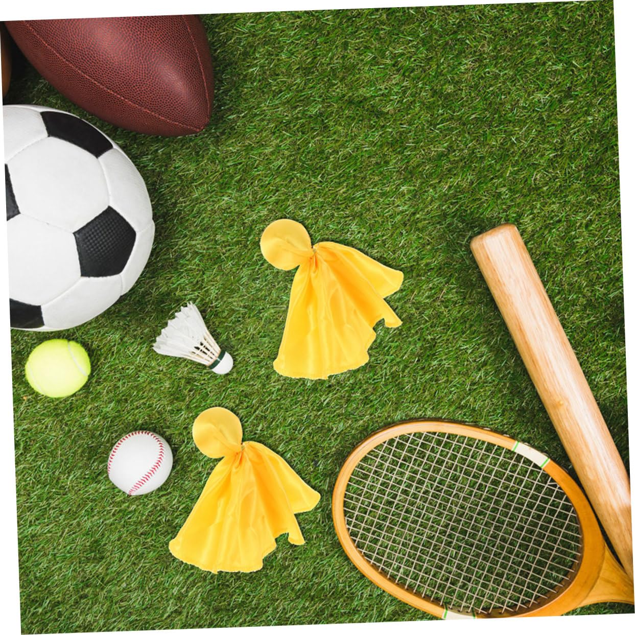 VANZACK Rugby Referee Prop 4pcs Football Flag Creative Game Accessory Perfect for Party and Competition