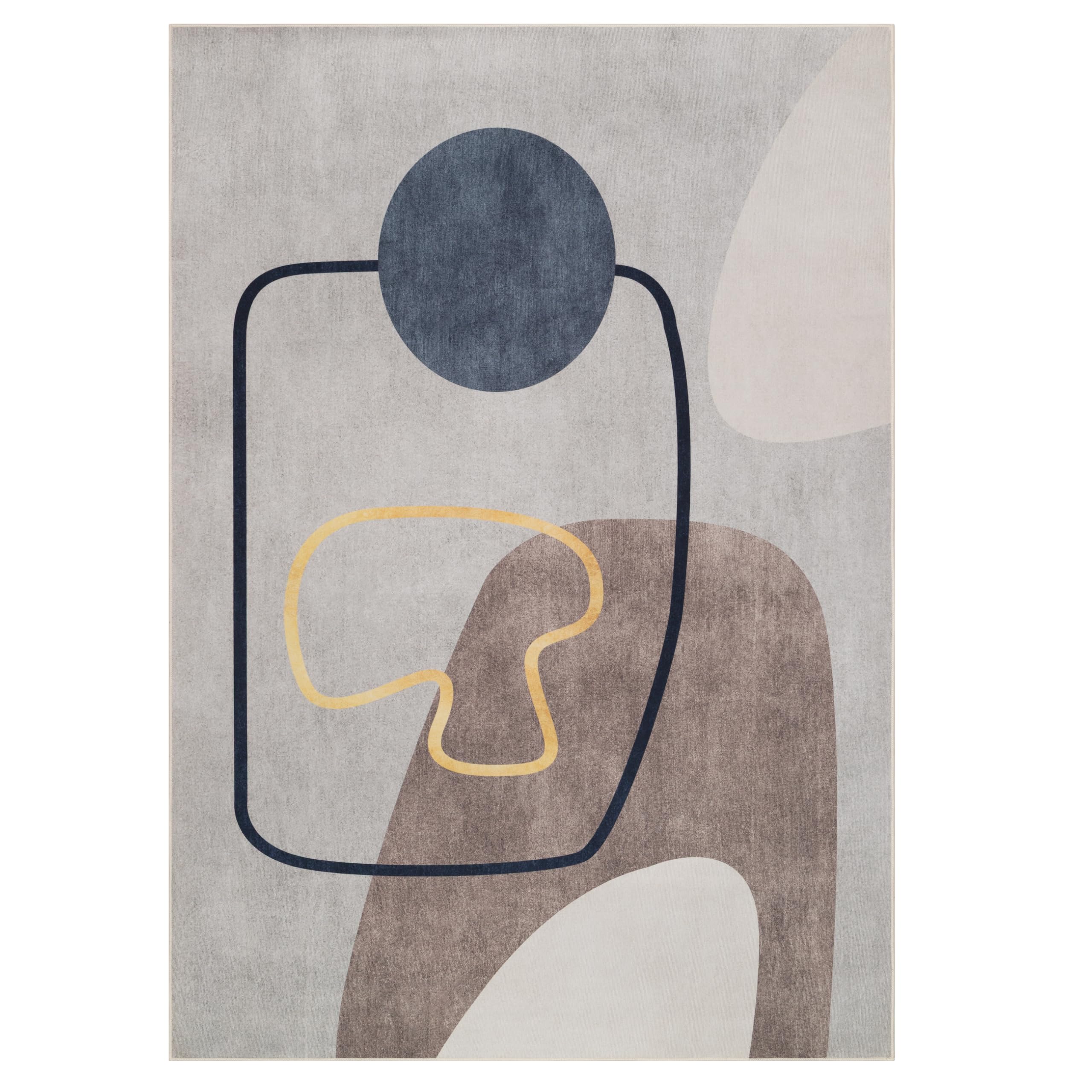 TAPISO Nora Teppich Grau Blau Abstrakt Modern Wohnzimmer 160 x 230 cm