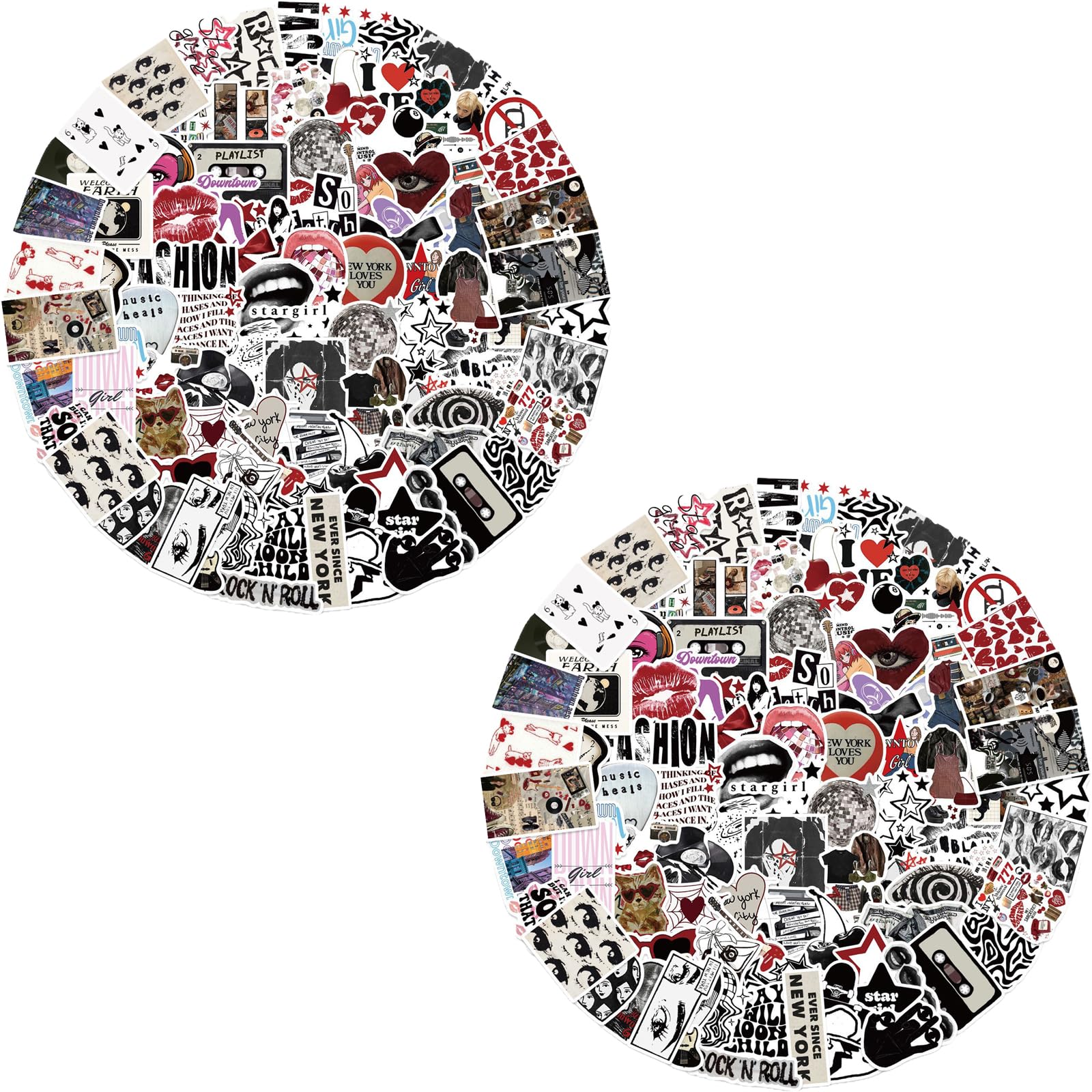 Ceegeww Girls 100 Pcs Y2k Downtown Stickers,Exclusive Street Style Stickers For Teens And Adults,Trendy Aesthetic Downtown Accessories With Cool Graphic Designs,Waterproof Sticker For Helmet,Laptop