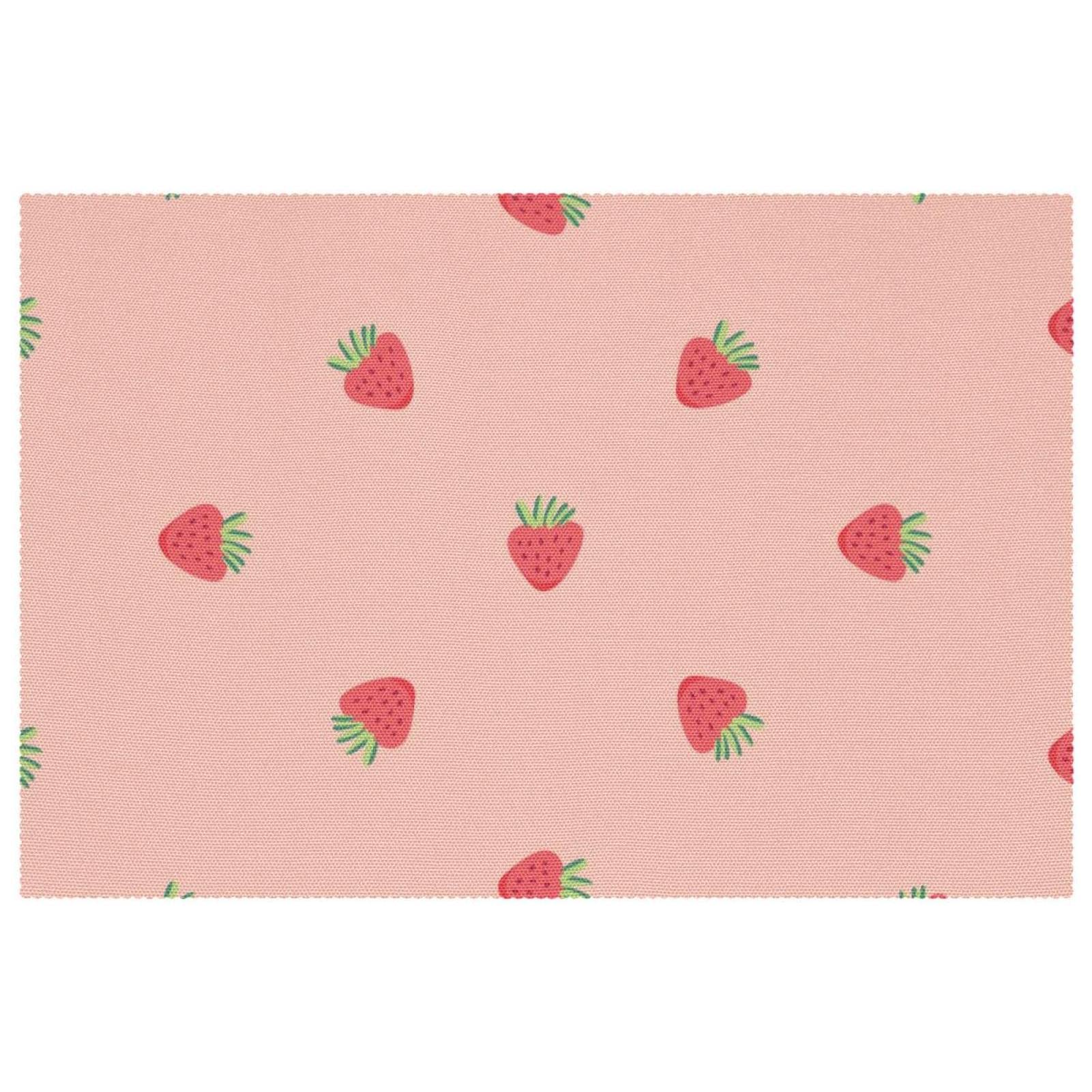 Sets de table roses en tissu Oxford lavable pour repas de famille et brunchs - Lot de 4