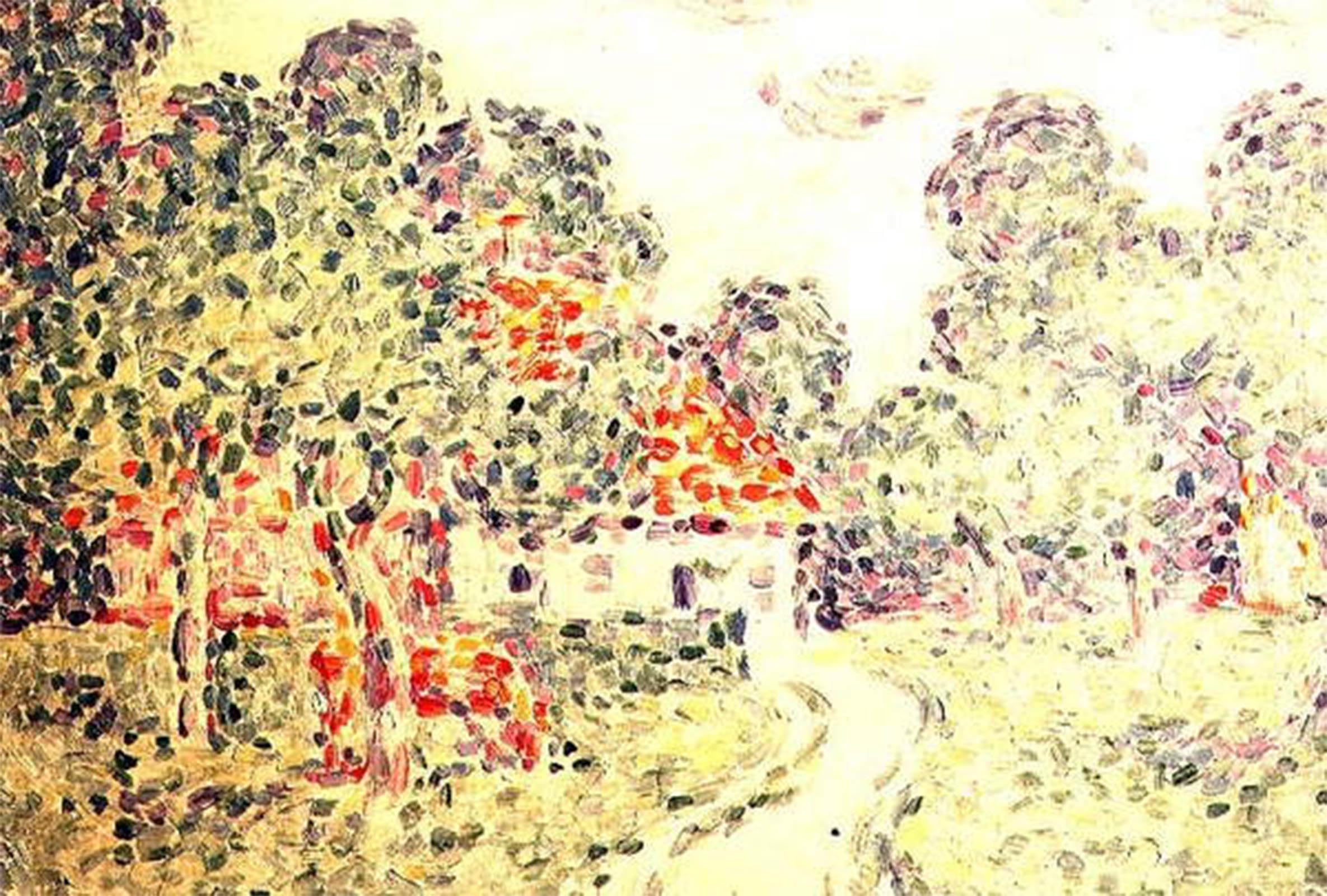 POSTERIIk Vintage Art Print Images Pictures Print the Little Farm by Charles Angrand Modern Colour Posters for Office Home Decor 60x90cm