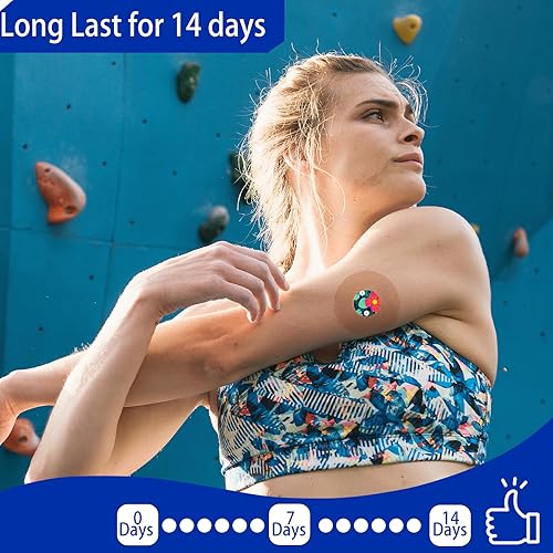 Miniatura 3 de HONYOU Paquete de 40 cubiertas de sensor libre con calcomanías de patrón, cubiertas de sensor de estilo libre de 14 días, impermeables, cinta CGM