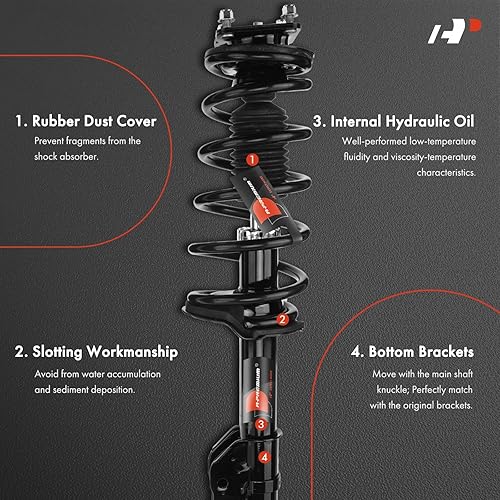 Miniatura 3 de A-Premium Par delantero (2) conjunto completo de puntal y resorte helicoidal compatible con Mazda CX-7 2007-2011 2012 L4 2.3L, CX-7 2010 2011 2012