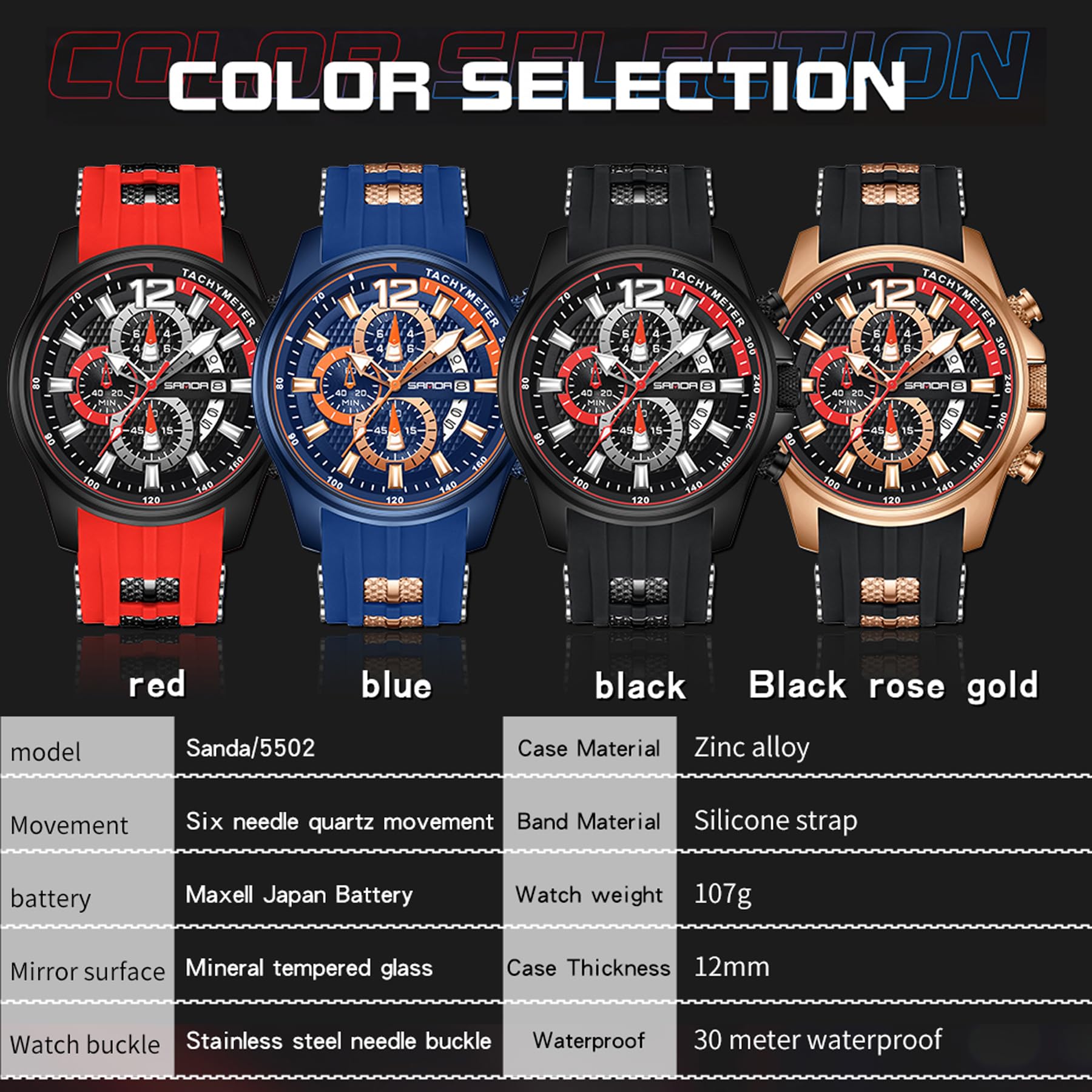 Relojes analógicos para hombre, reloj deportivo militar, esfera grande, resistente al agua hasta 30 m, correa de silicona, reloj de cuarzo casual de moda para hombre