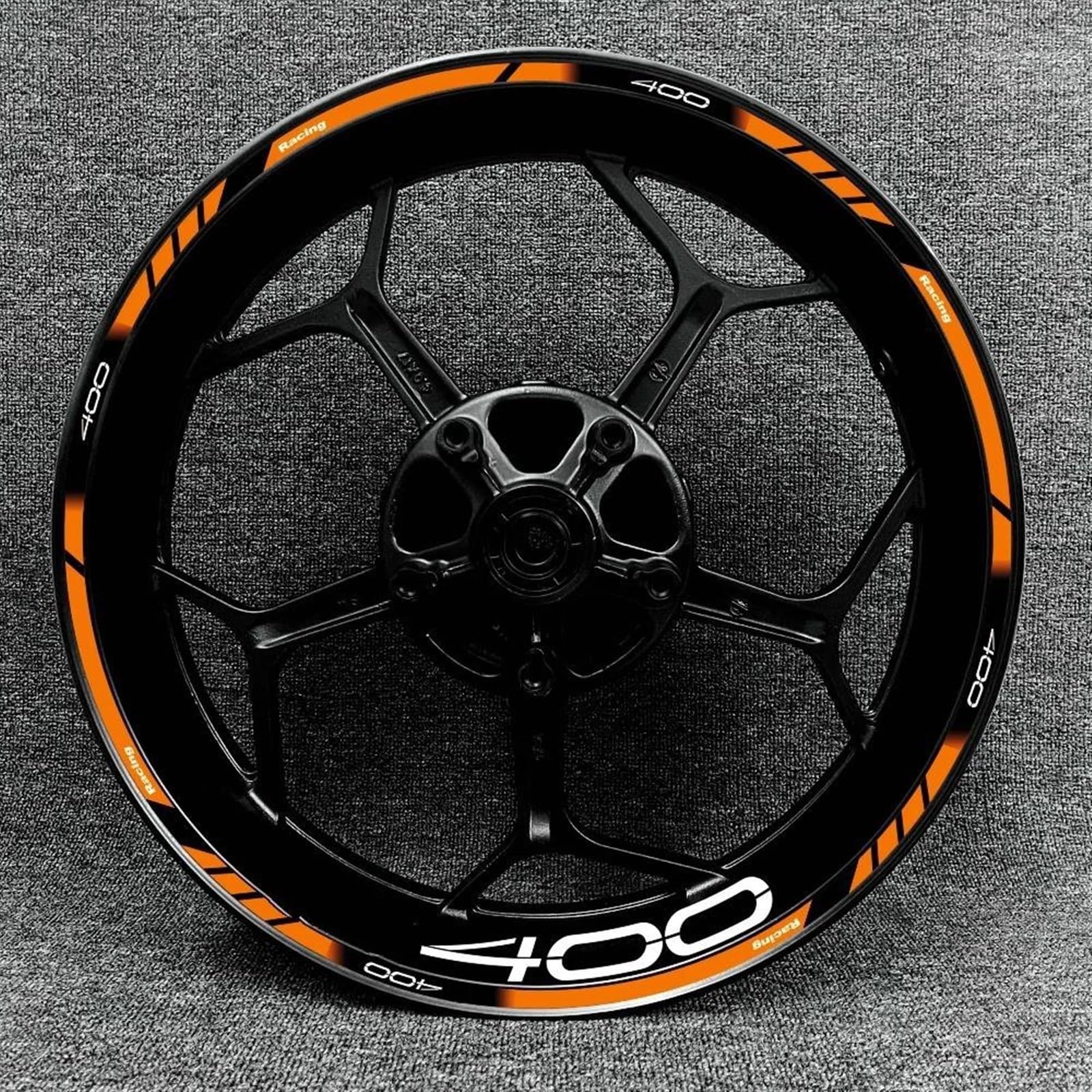 Motorcycle for Kawasaki Z400 Accessories Reflective Wheel Sticker Hub Waterproof Stripe Tape Rim Decal Decorative(Color9)
