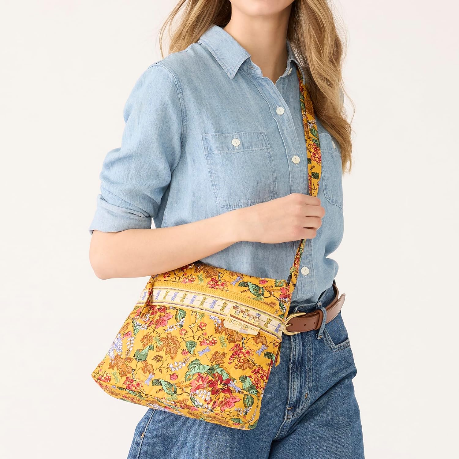 Vera Bradley Premium Cotton Original Zip Hipster Crossbody Bag