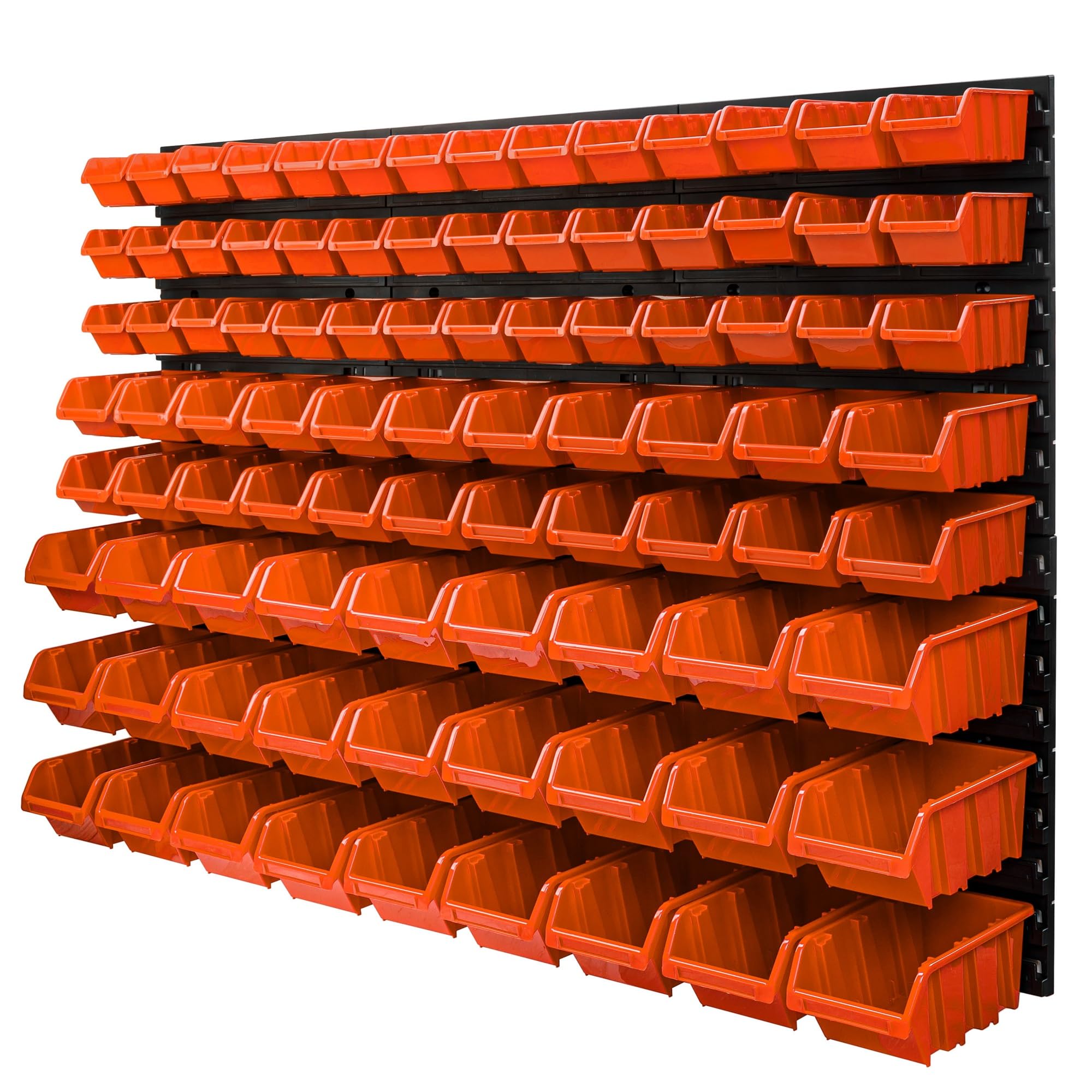 91 cajas apilables naranja de pared para herramientas, 1158 x 780 mm, plástico, soporte para herramientas, placa de pared, garaje