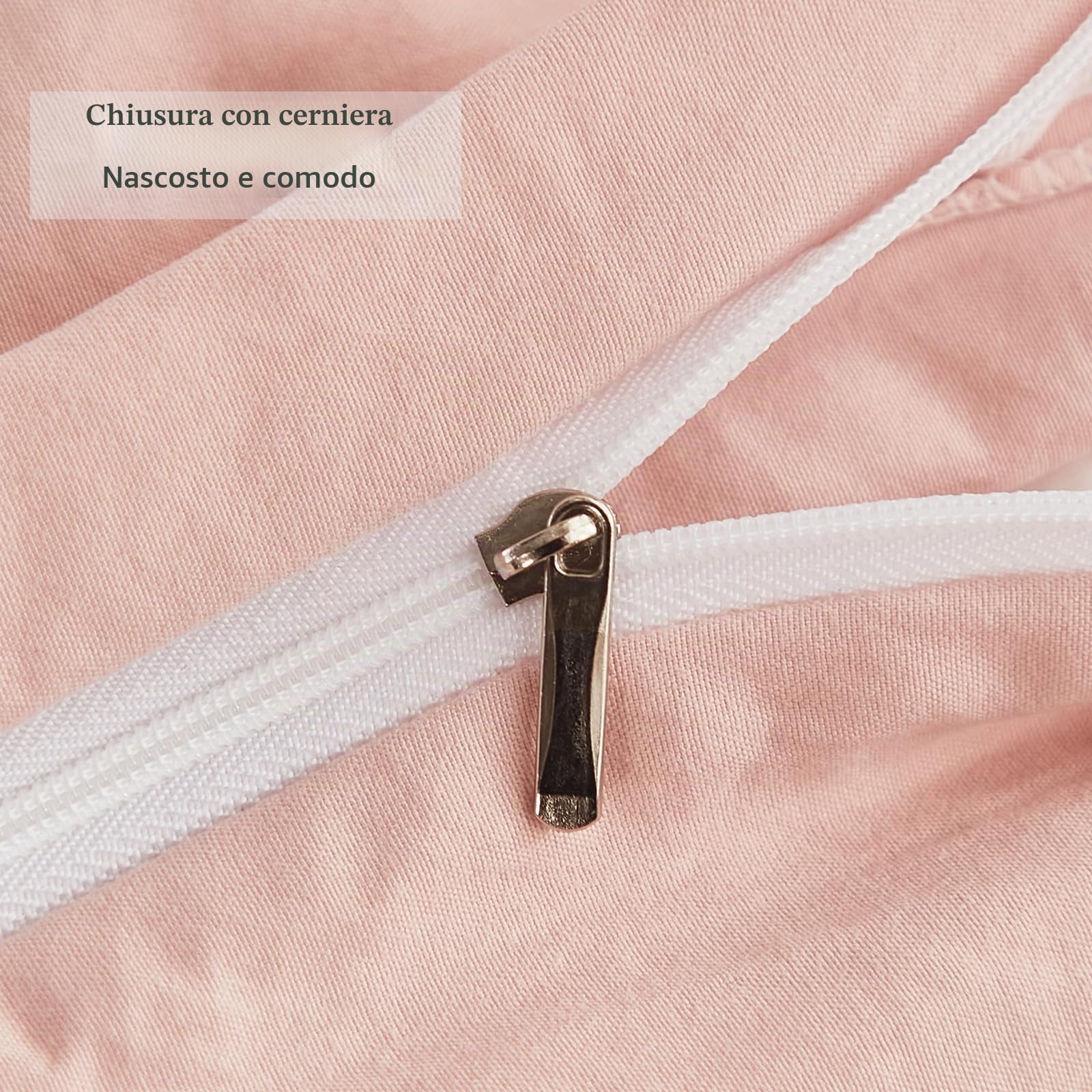 Set di biancheria da letto Herside, con copripiumino a ruche rosa e bianco, design a strati a ruche, stile boho per ragazze, 1 copripiumino e 2 federe (Bianco-rosa, matrimoniale)