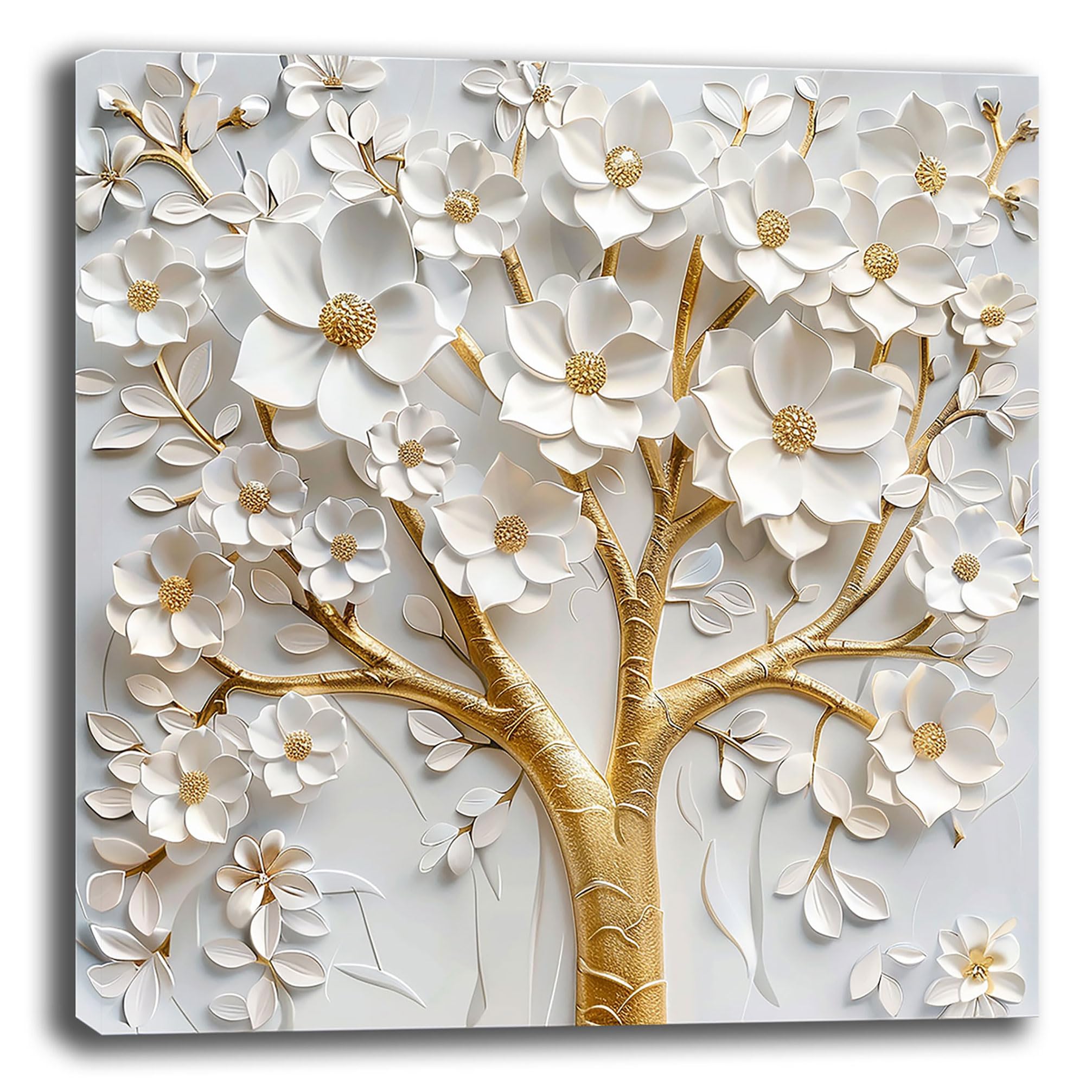 Quadro Moderno QUADRATO Camera da letto ALBERO della VITA Astratto Quadri moderni soggiorno da Parete XXL grande Stampa su tela Canvas Decorazione Murale muro (10, 100x100 cm, Canvas intelaiato)