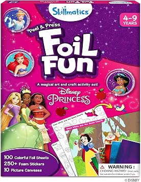 Skillmatics Foil Fun Disney Princess, Foil Art & Craft Kit, Gift for Kids