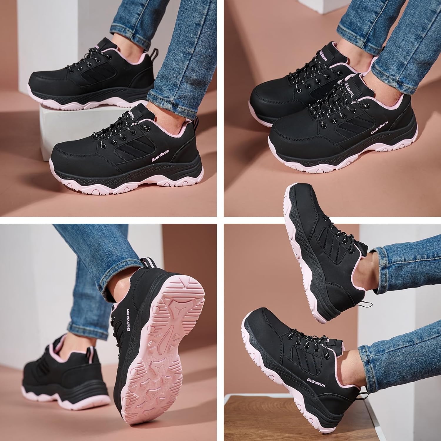 Wide Steel Toe Shoes for Women Waterproof Non Slip Work Shoes Lightweight Slip Resistant Safety Shoes Indestructible Construction Composite Toe Sneakers - Image 2