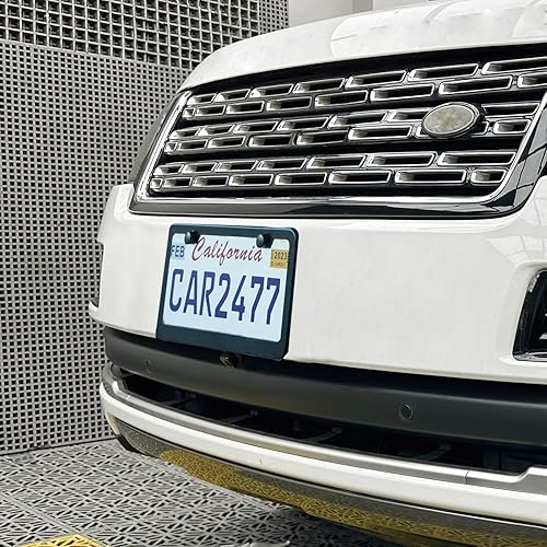 Miniatura 4 de 2 marcos de matrícula de color negro mate, 2 agujeros de acero inoxidable sólido a prueba de óxido, cubierta universal para placa de automóvil para