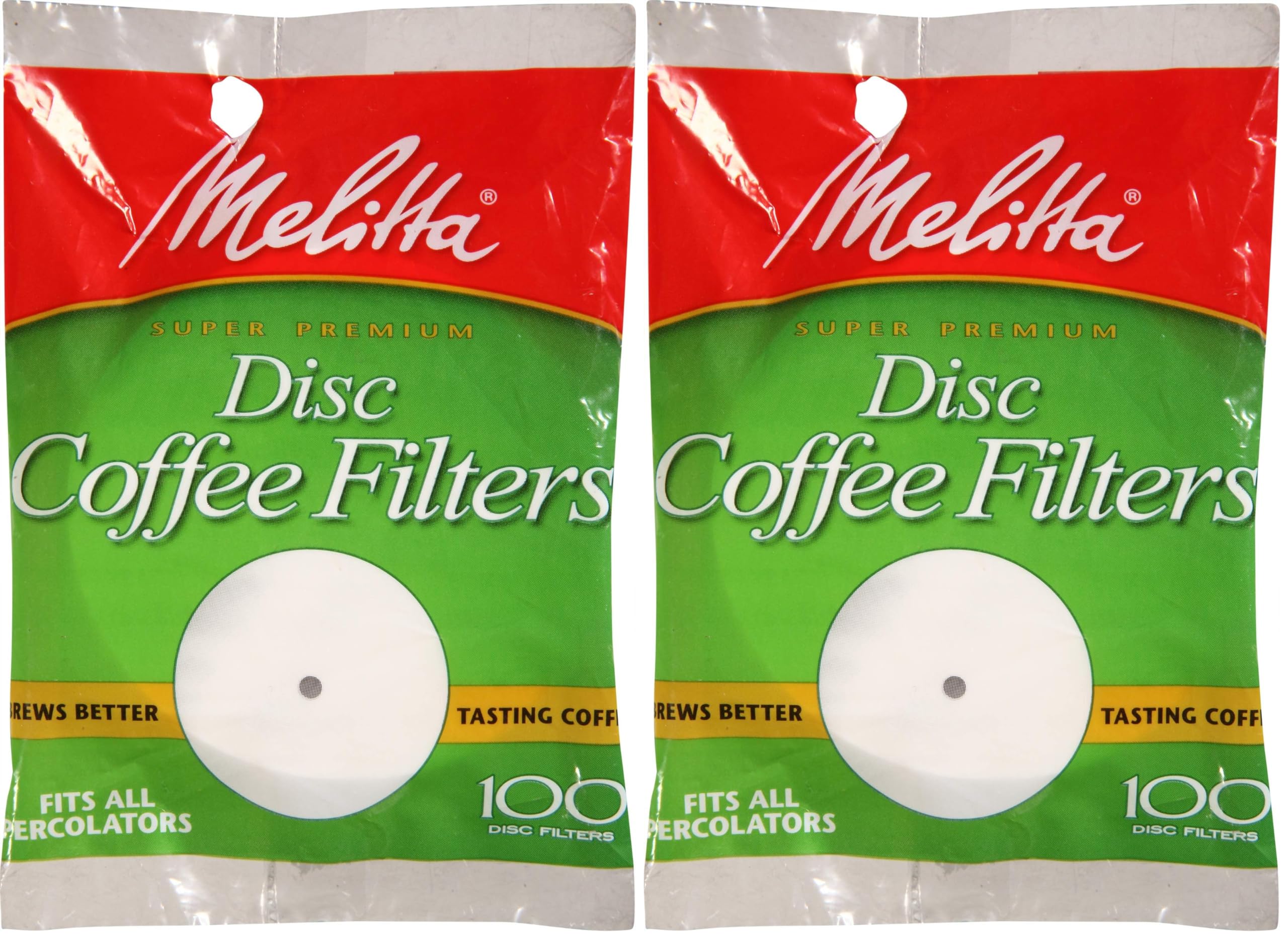 Melitta 3.5 Percolator Disc Coffee Filters, White, 100 Count (Pack of 2)