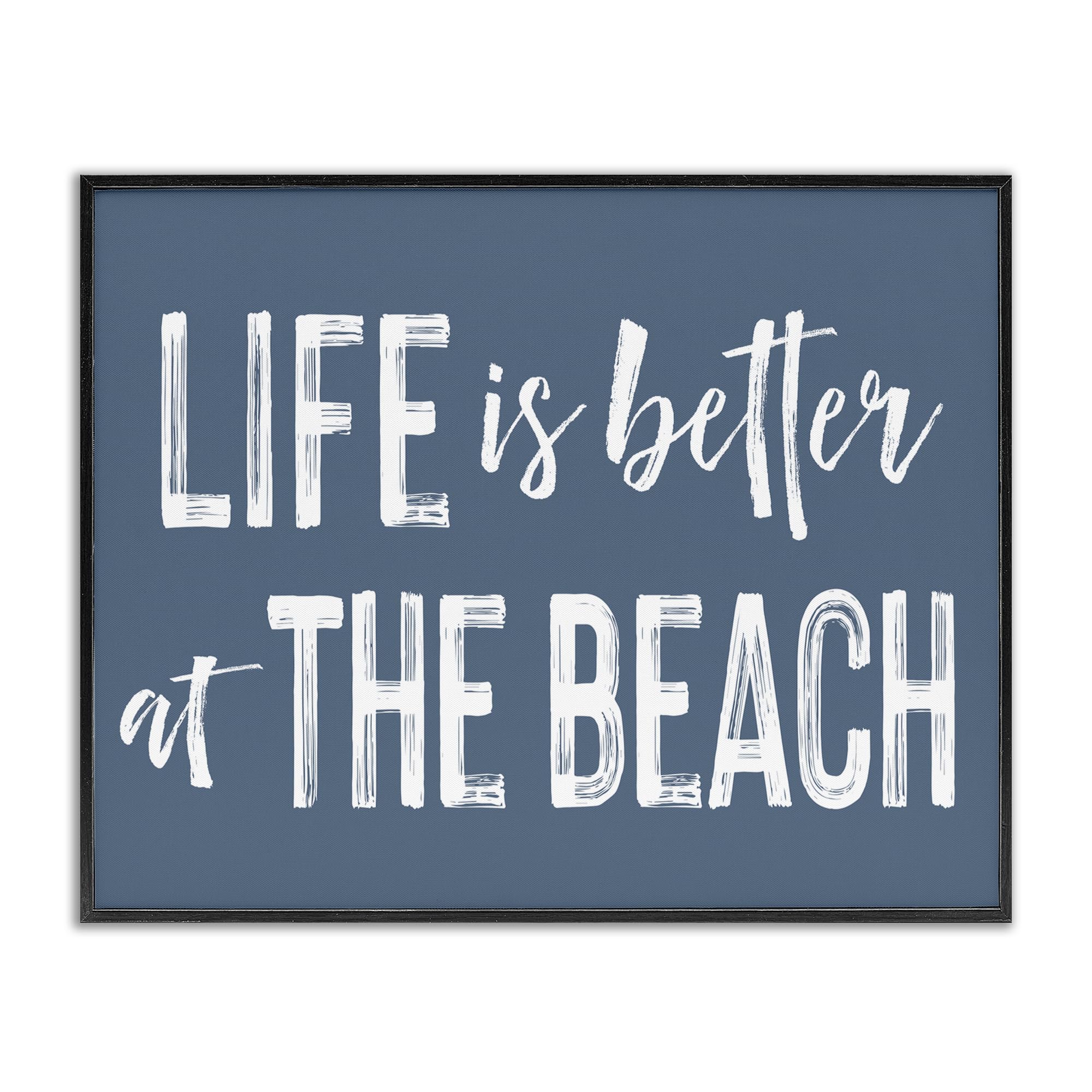 Tableau Life Better At Beach bleu blanc grand format cadre mural océan - 8