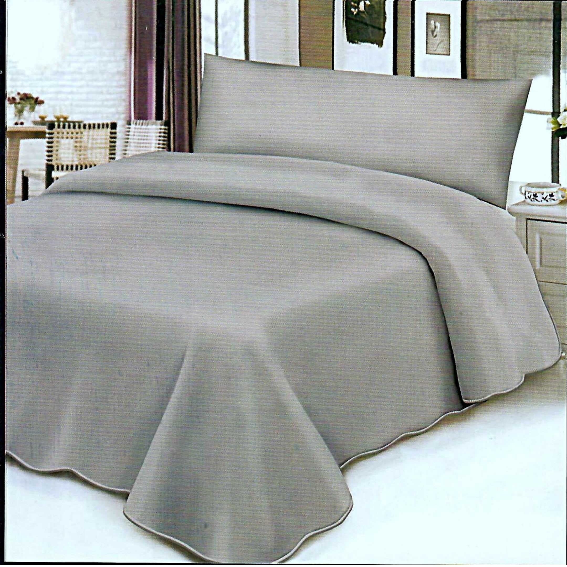 Genérico CueVitae® Sábanas Microfibra Cepillada, 3 Piezas | Varios Tamaños | Tacto Seda, Anti-Arrugas | Gris Acero | Fácil Lavado y Bajo Mantenimiento | No se deforma (90X190-200)