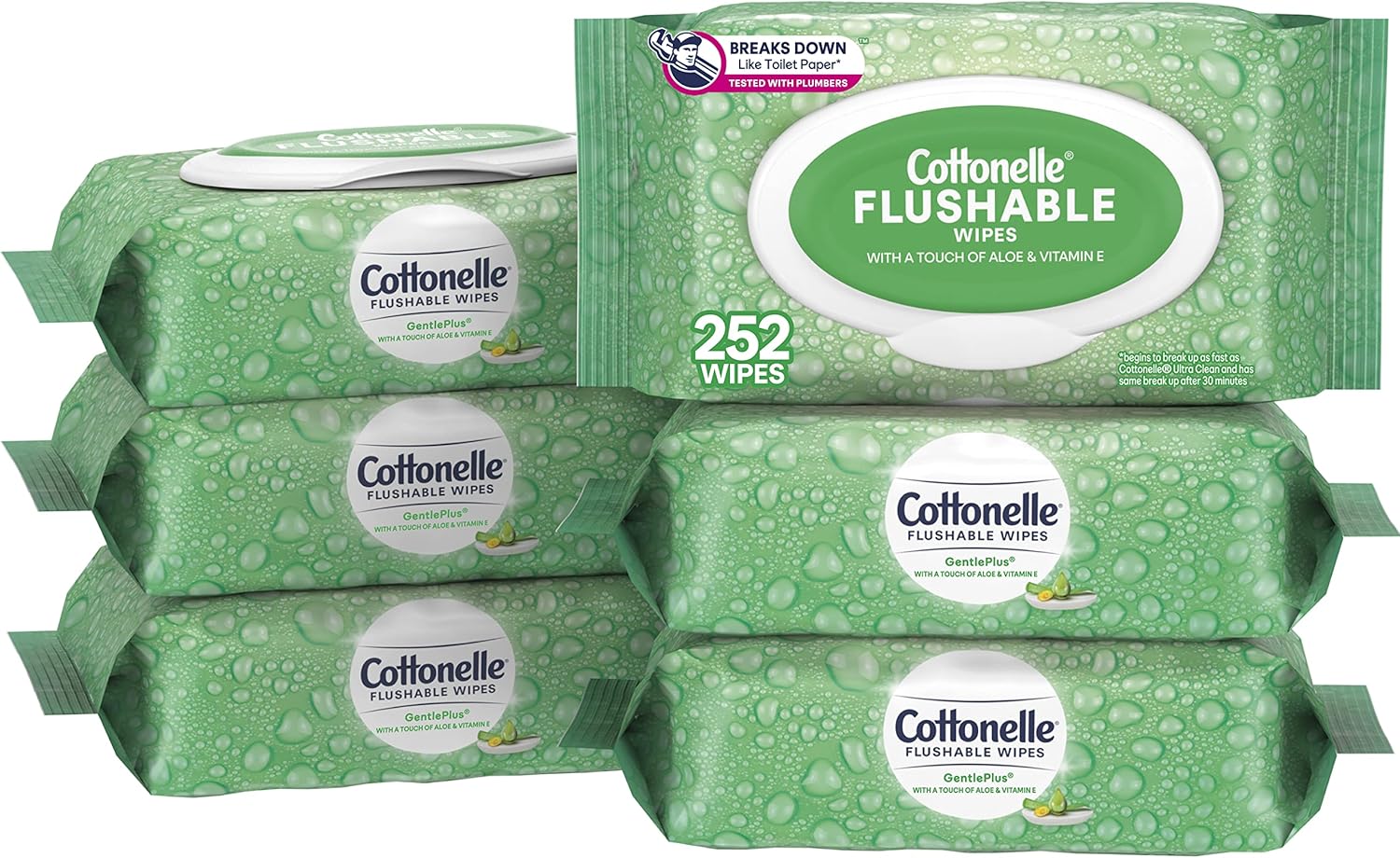 Cottonelle GentlePlus Flushable Wet Wipes with Aloe & Vitamin E 6