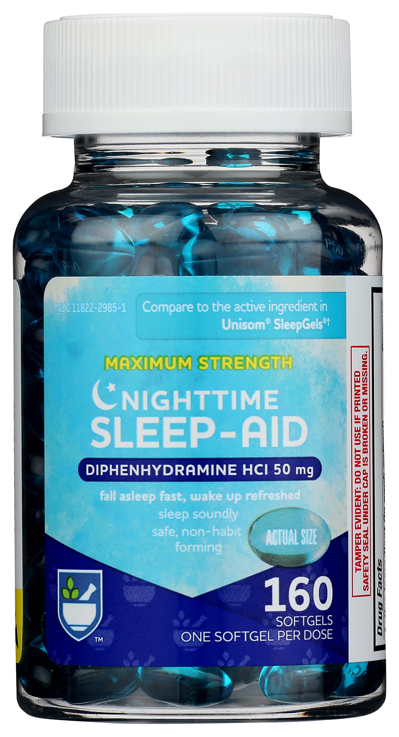 Rite Aid, Pharmacy Maximum Strength Sleep Aid Softgels, 160 Count