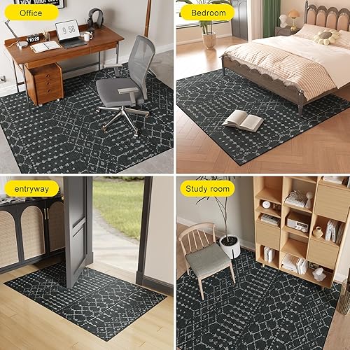 Miniatura 26 de Tapete transparente para silla, 36 x 28 pulgadas, tapete para silla de oficina para suelos duros, protector de suelo para silla de juegos, tapete