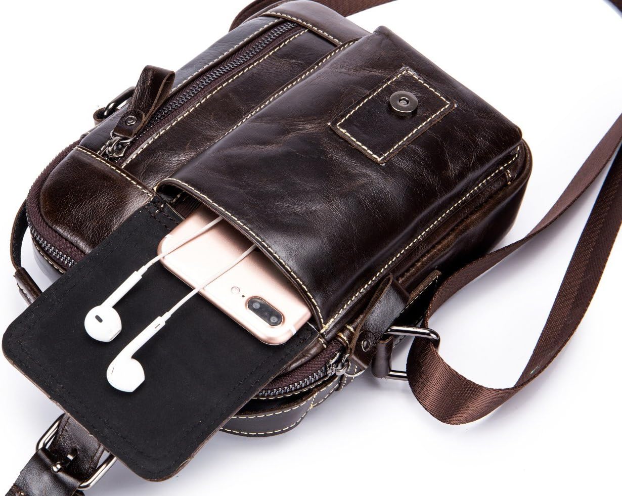 Men's Shoulder Bag, Handbag Leather Bag School Bag Vintage Crossbody Messenger Bag