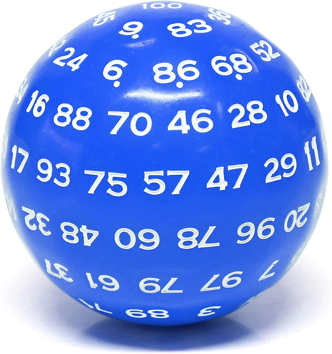 Colorful 100 Sided Polyhedral Dice (D100) | Solid Blue Color,with White Numbering (45mm) ,for Dungeons and Dragons DND MTG RPG Poker Games Replacement with Grey Waterproof Bag