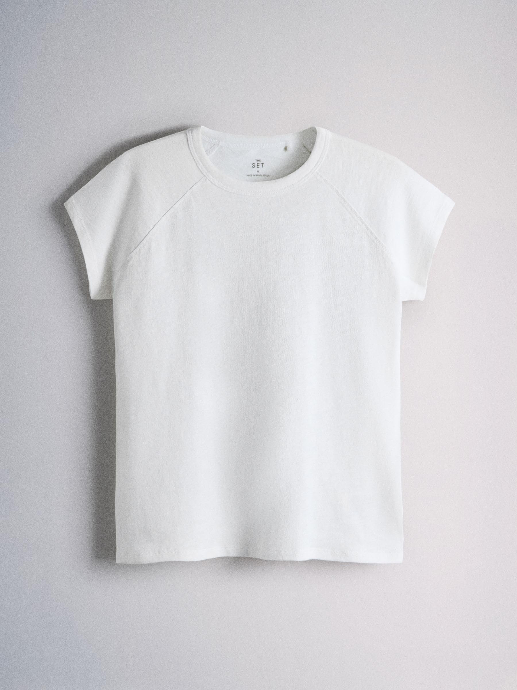 THE SET Femme T-Shirt à Manches Raglan, Lot de 5 | Coupe standard, 100 % coton