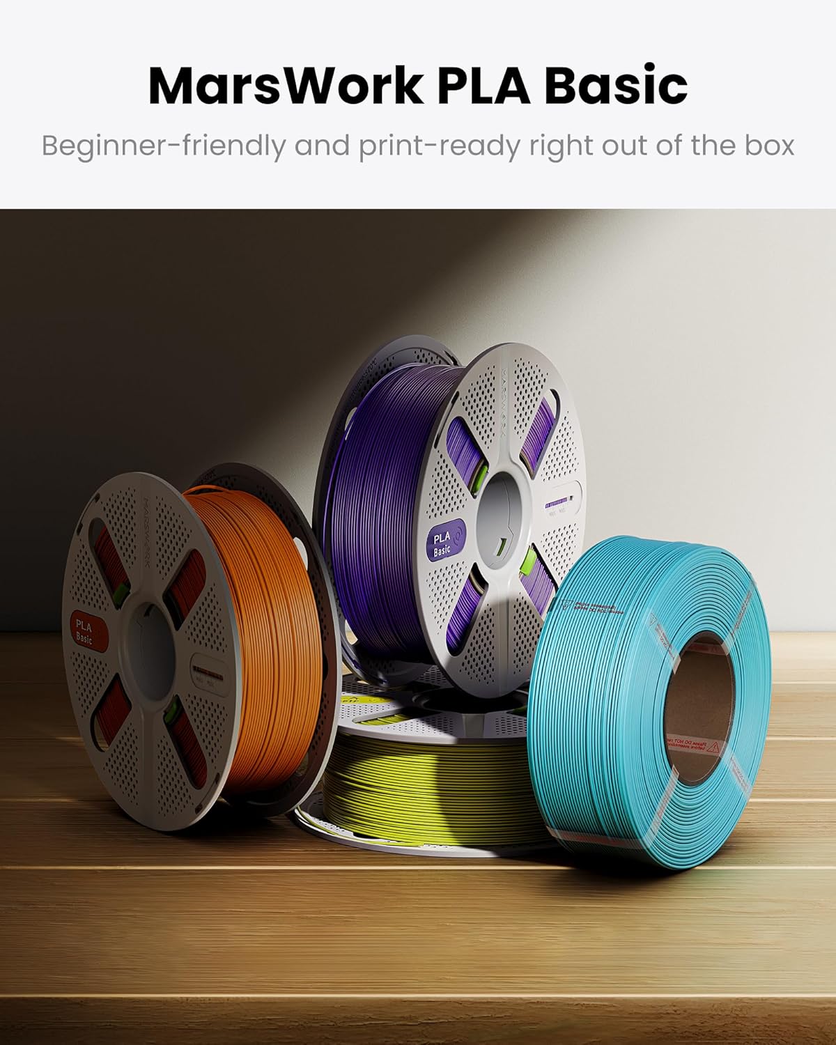 PLA Basic, Pre-Dried Refill Filament 4-Pack Bundle (4kg/8.8lbs) for Reusable Spools, 1.75mm Spool-Less Bulk PLA 3D Printing Filament, Compatible with Bambu Lab 3D Printers – White x 4