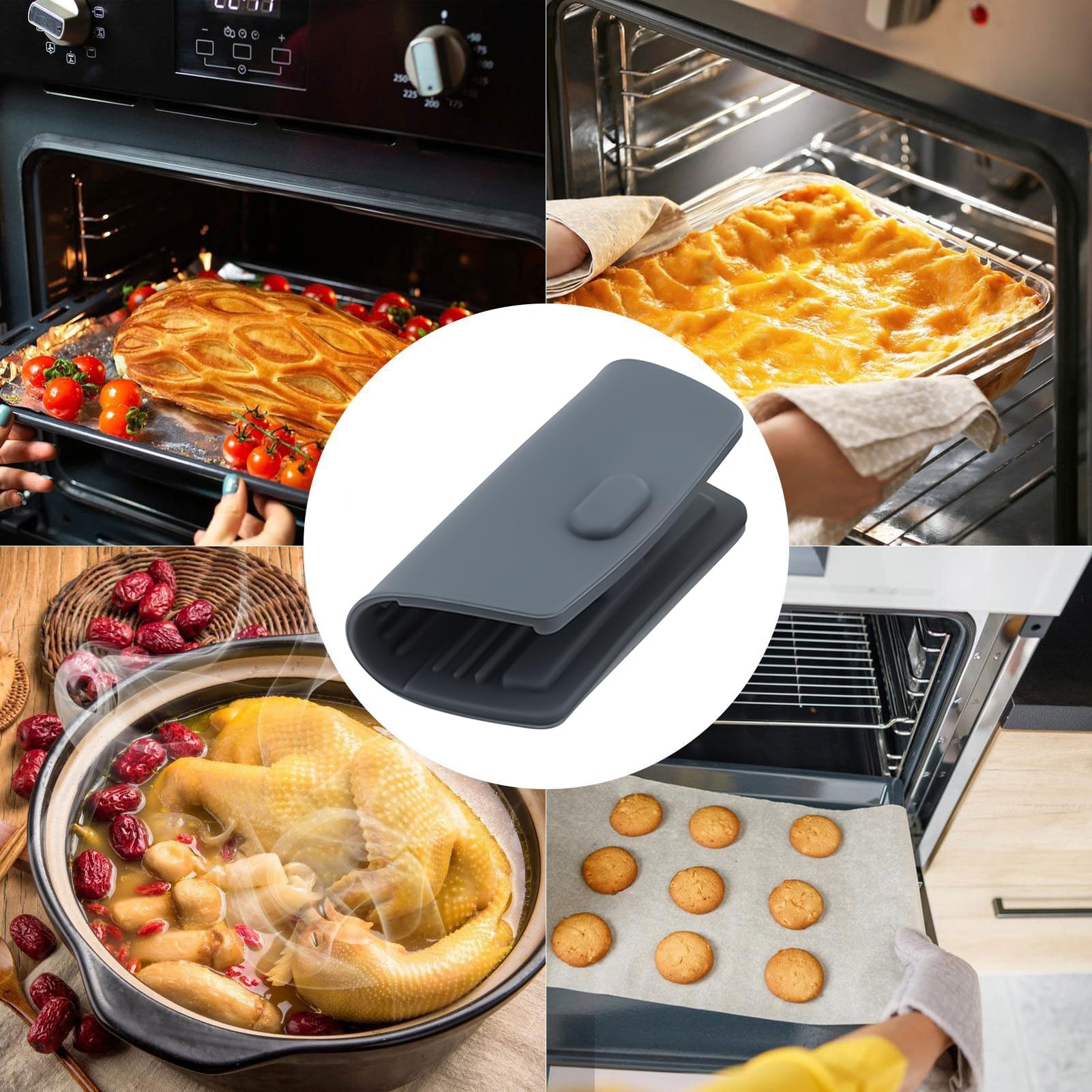 Funda para Mango de Sartén de Hierro Fundido,2 Fundas De Silicona Para Asas - Accesorio Cocina Utensilios para Freír Sartén Grill Estufa Horno Microondas