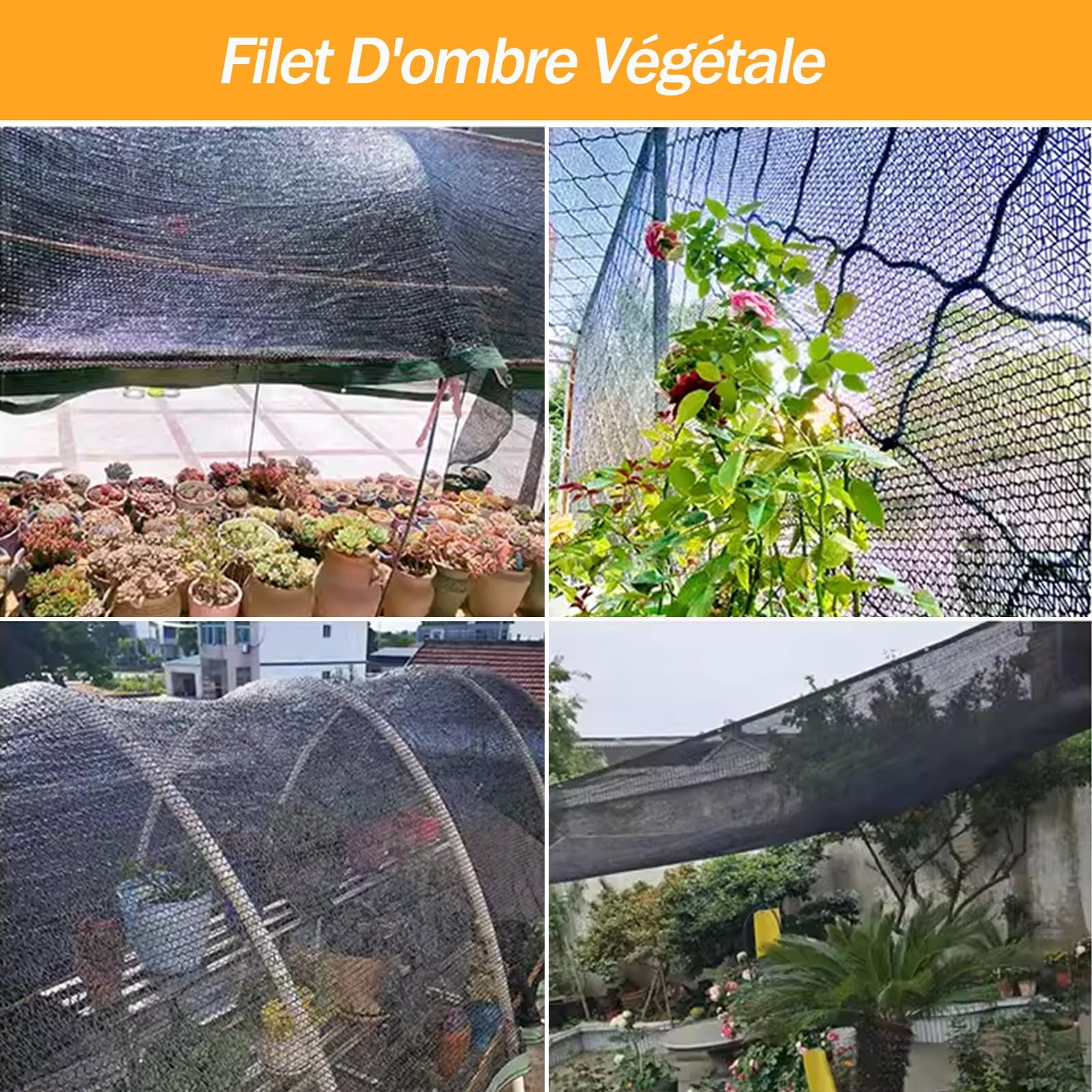 Filet D'ombrage pour Serre, 40% Noir Voile Ombrage Ajourée Tissu D'ombrage Pare-Soleil Tissu avec Oeillets, pour La Couverture Végétale Jardin Pergola Patio(4-PIN,2x3m)