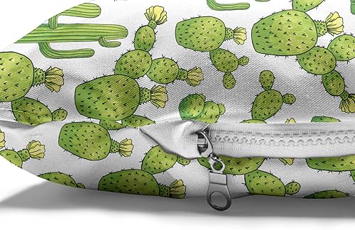 Miniatura 5 de Lunarable Cama para mascotas con diseño de cactus, espinas, espinas, flores, saguaro, caricaturas, estilo irregular, almohadilla resistente a