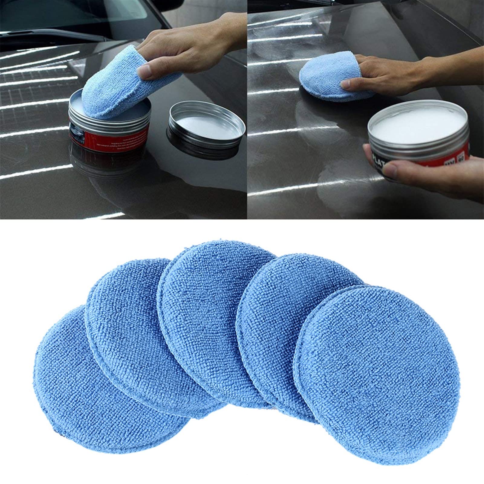 5 Pz 5 Pollici Tampone Tampone Spugna Lucidatura Lana per Lucidatrice Auto Ceretta Lucidatura Lucidatura Tamponi Lucidatura per La Cura della Vernice Auto (Color : 5pcs Blue)