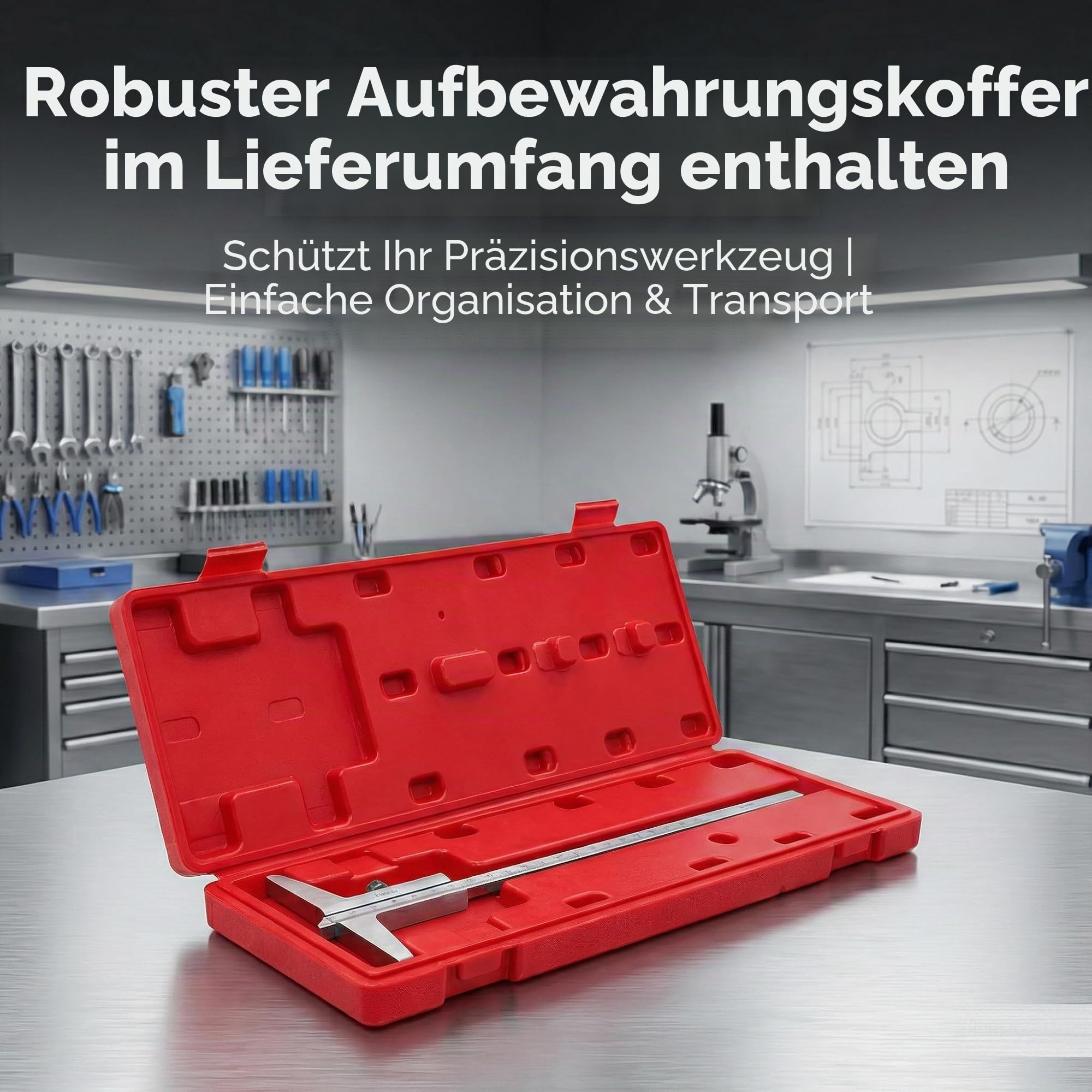 KATSU Tiefenmessschieber 0–200 mm, Tiefenmessgerät mit Nonius 0,02 mm Genauigkeit, Präzisions-Messwerkzeug für Werkstatt, Metall- und Maschinenbau, Modell 401172
