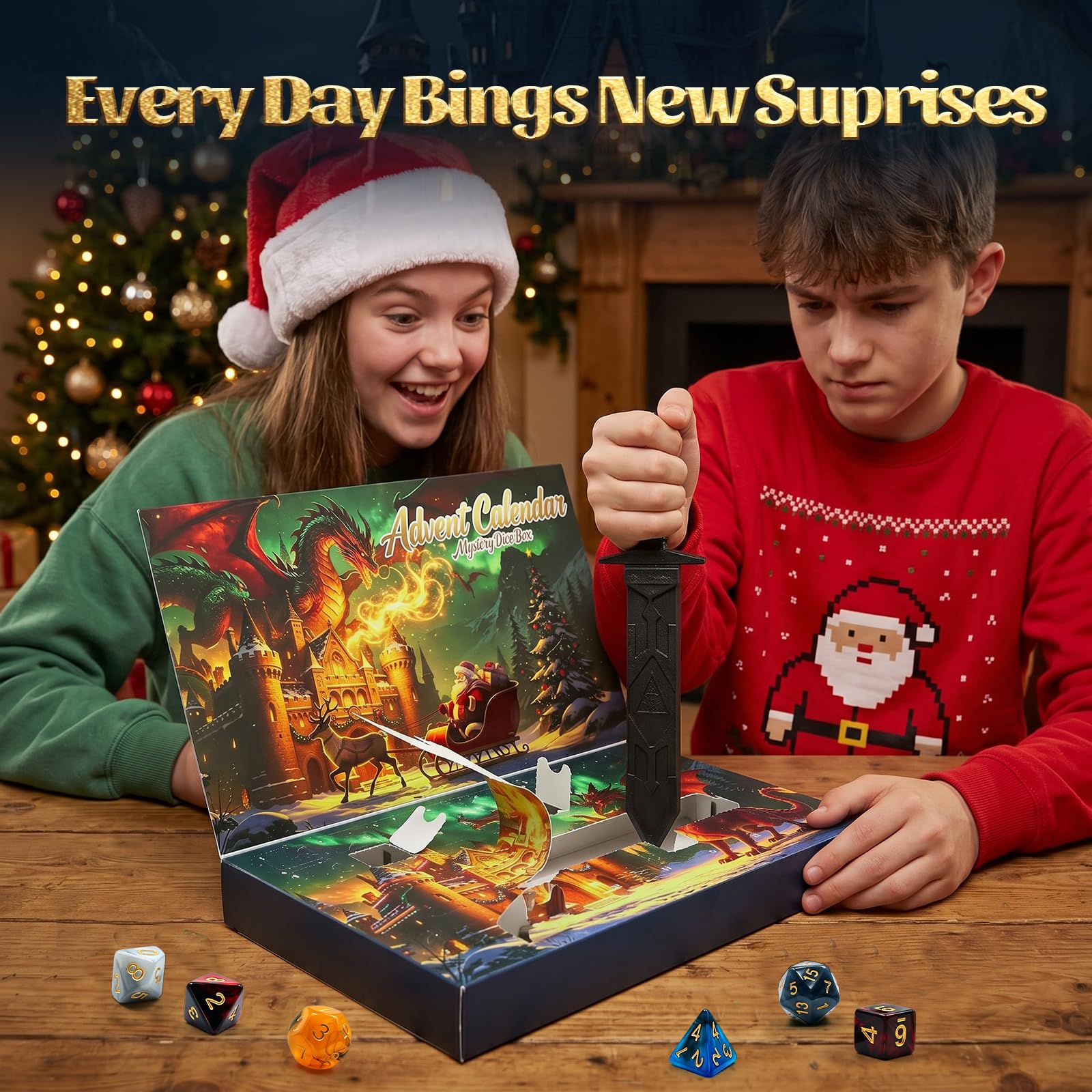 SkyRoad Calendrier de l'Avent 2026, jeux de table, cadeaux pour enfants, donjons, dragons