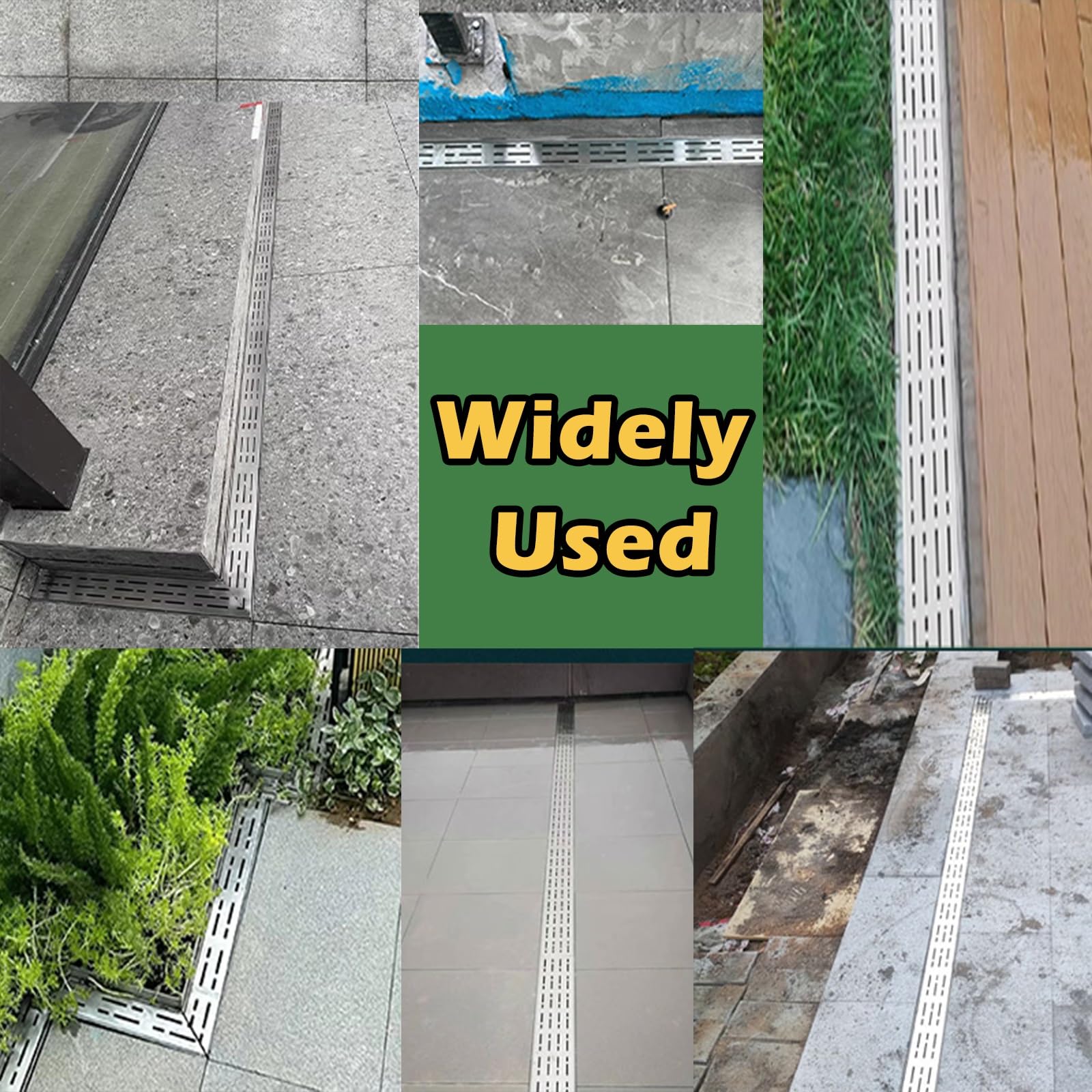 Matte schnelle Entwässerung Auffahrt Graben Ablaufsystem schmal lange Terrasse Graben Entwässerung für Beton, unterirdische Kanalisation Dachrinne verbinden linearer Abfluss (20 Stück, 10 x 3 cm)