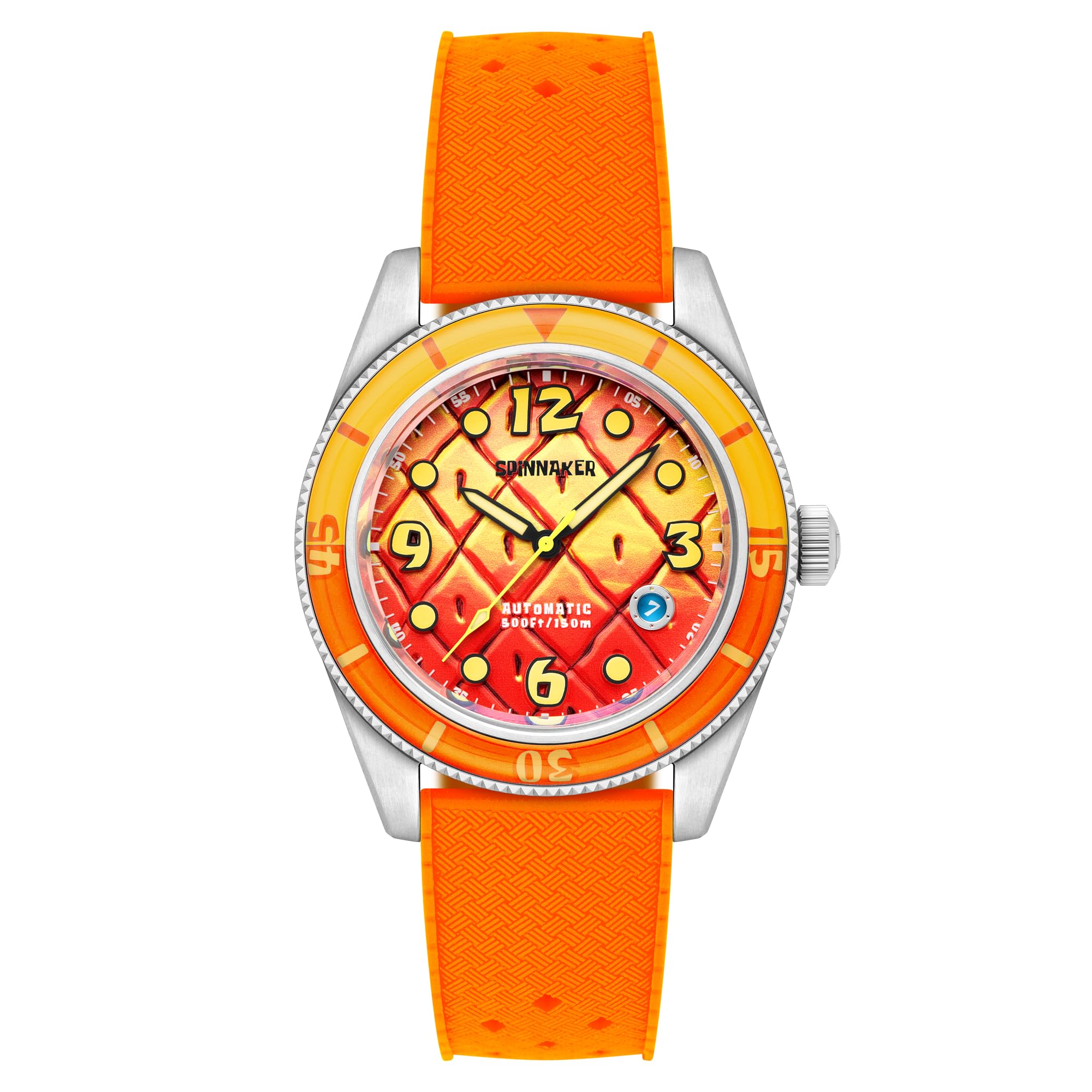 Spinnaker Fleuss SP-5151 - Reloj automático de 43 mm para hombre, diseño de Bob Esponja Squarepants Conch Street, edición limitada con correa de goma