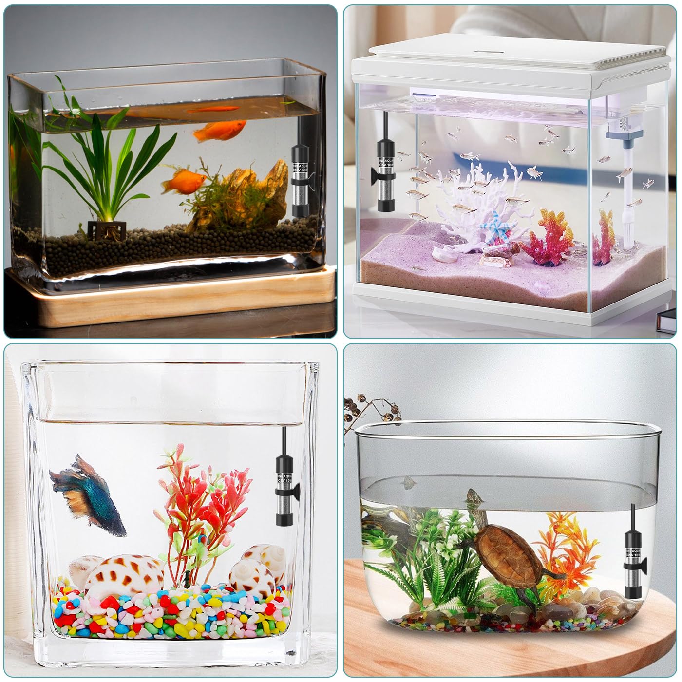 10W Chauffage Aquarium USB Ultra Mini, Chauffage Réglable Compact pour Petits Aquariums 1-10L, avec Régulateur Externe, Chauffage pour Betta et Ronds à Poissons